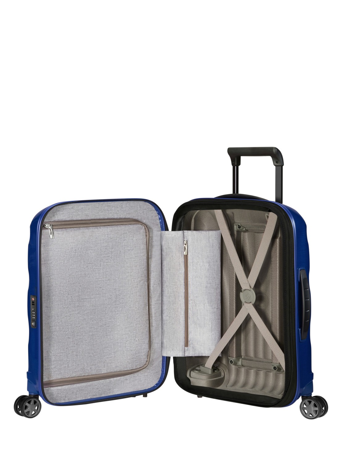 Samsonite C-Lite vergrootbare spinner 55 cm - achterkant kobaltblauw