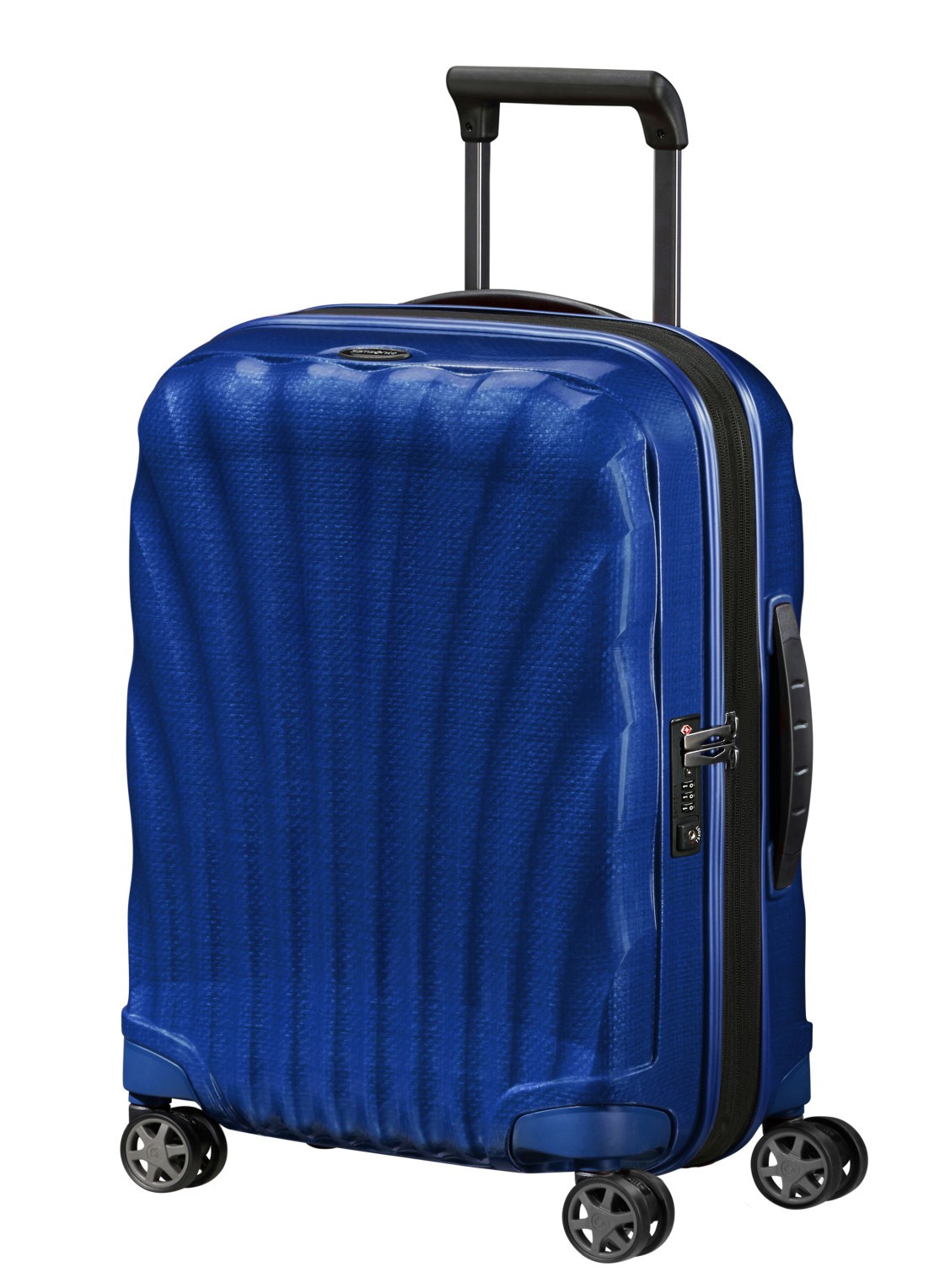 Samsonite C-Lite vergrootbare spinner 55 cm - voorkant 3 kobaltblauw
