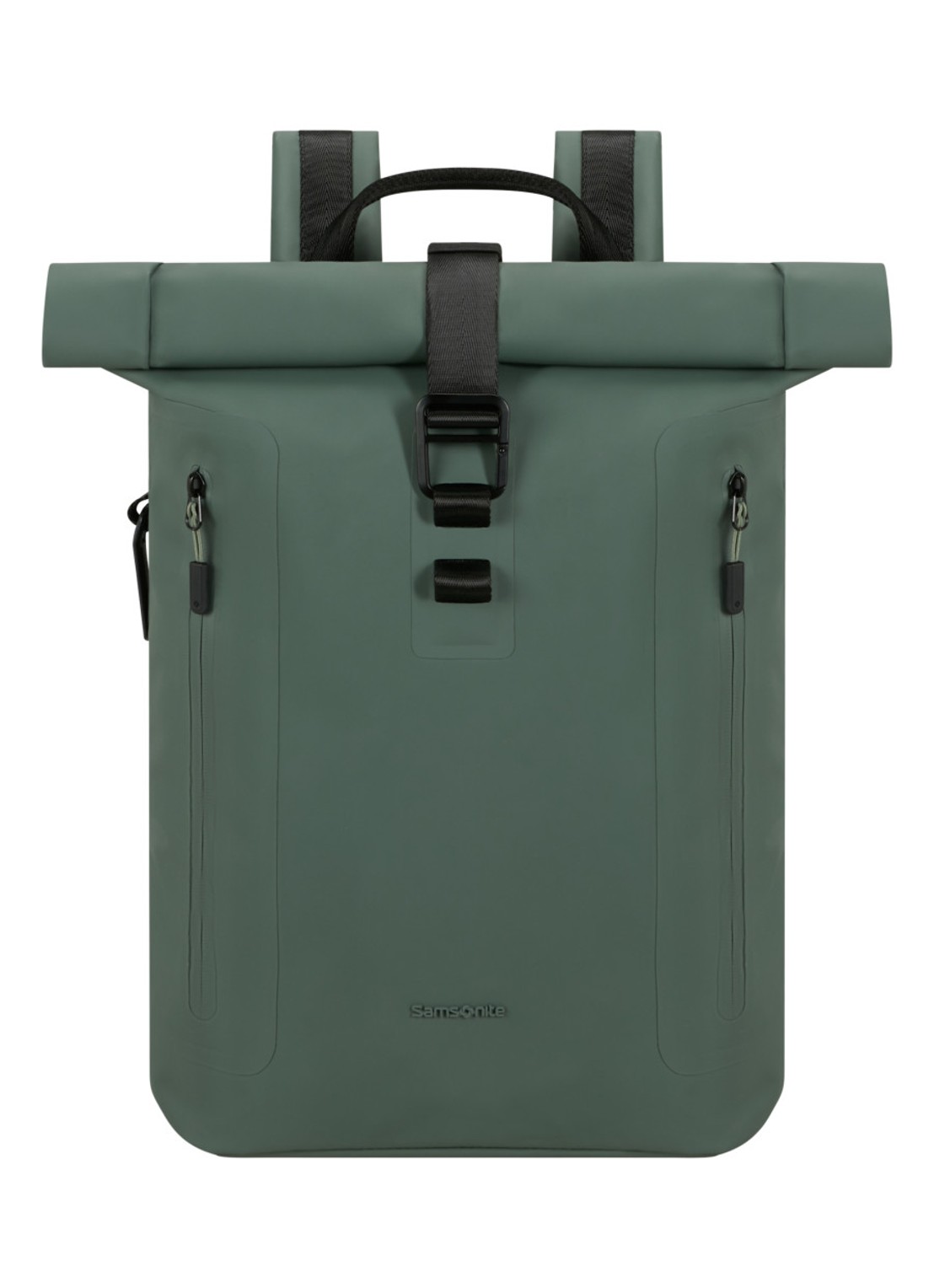 Samsonite Coatify rolltop rugzak met 14,1 inch laptopvak - voorkant 3 olijfgroen