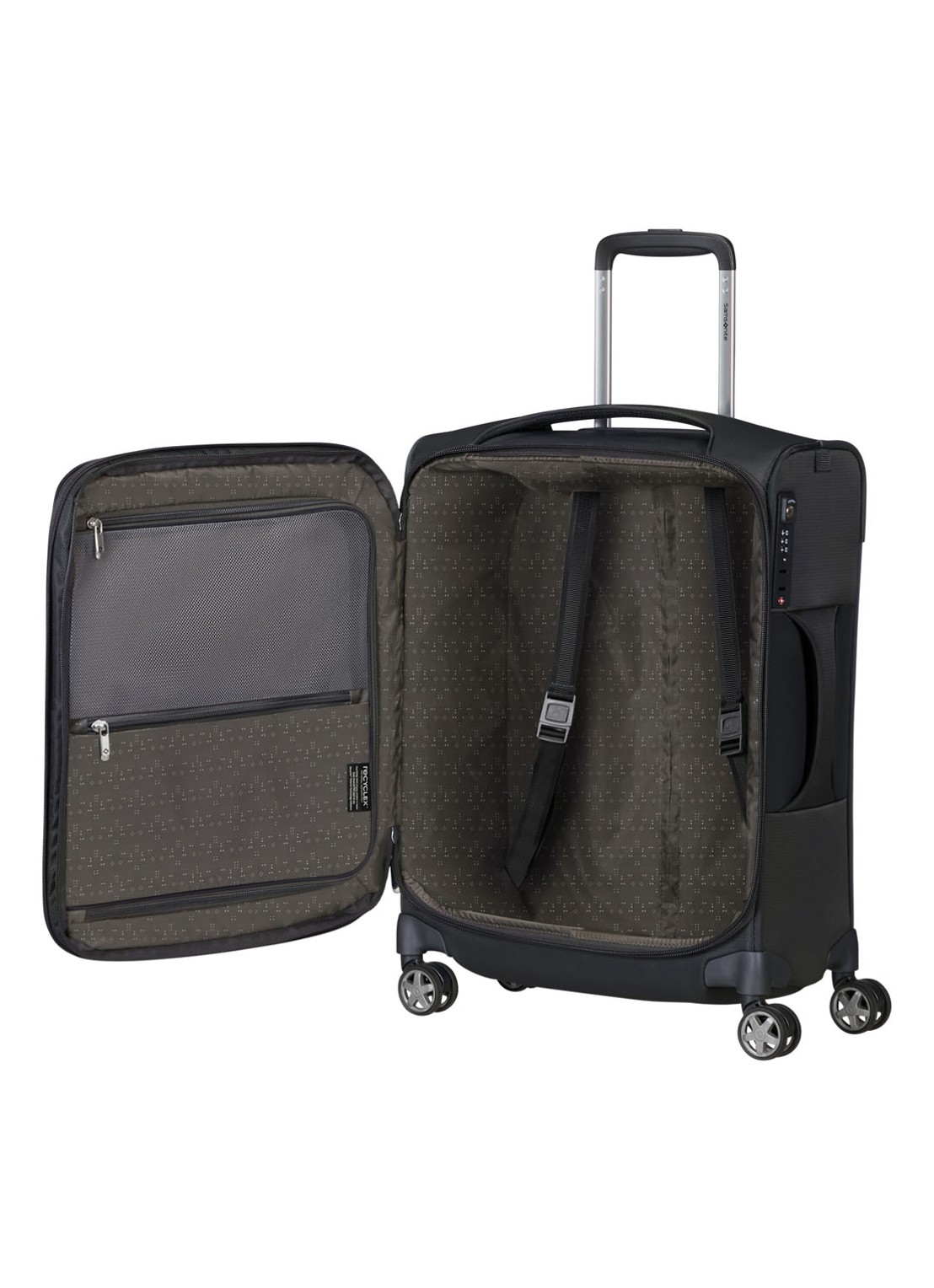 Samsonite D'Lite spinner 55 cm - voorkant 6 zwart