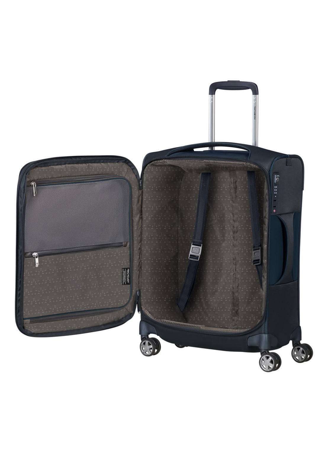 Samsonite D'Lite uitbreidbare spinner 55 cm - voorkant 2 donkerblauw
