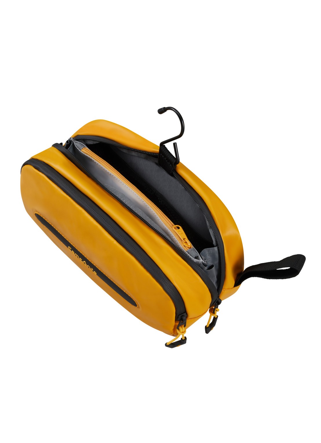 Samsonite diver toilettas met logo - detail okergeel