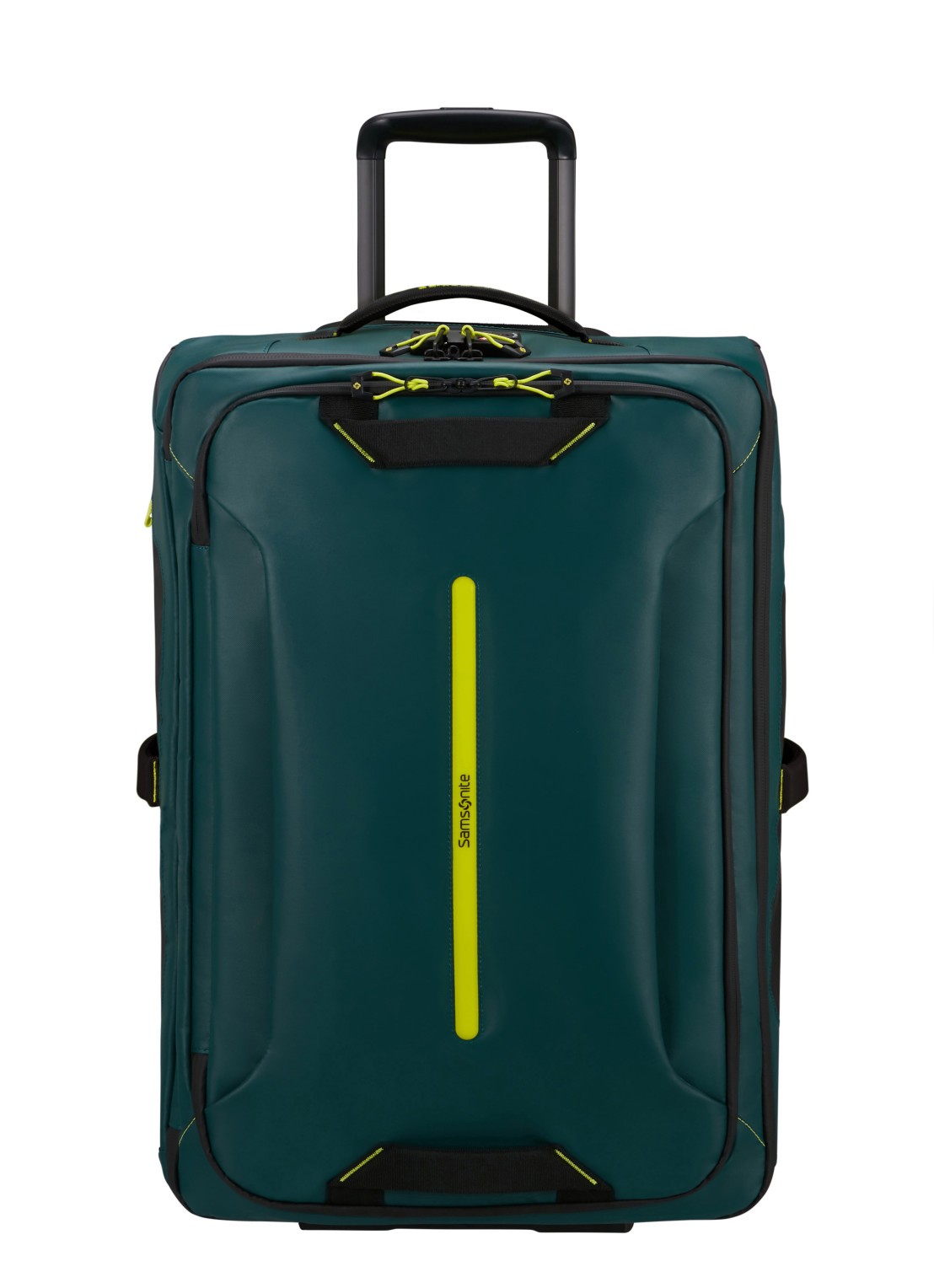 Samsonite diver trolley 67 cm - voorkant 3 dark teal / lime