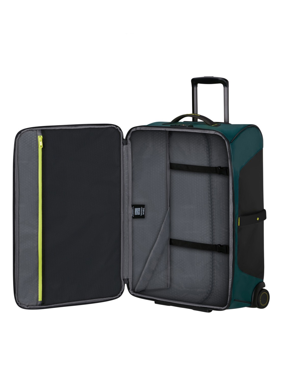 Samsonite diver trolley 67 cm - voorkant 4 dark teal / lime