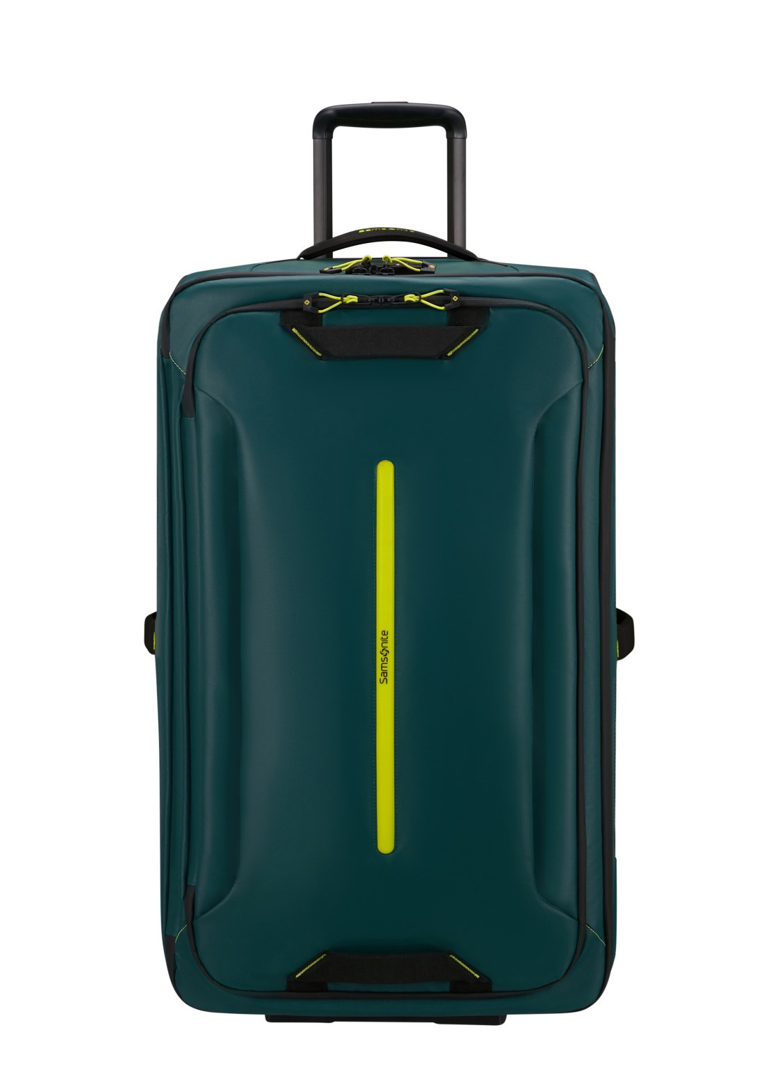 Samsonite diver trolley 79 cm - voorkant 2 dark teal / lime