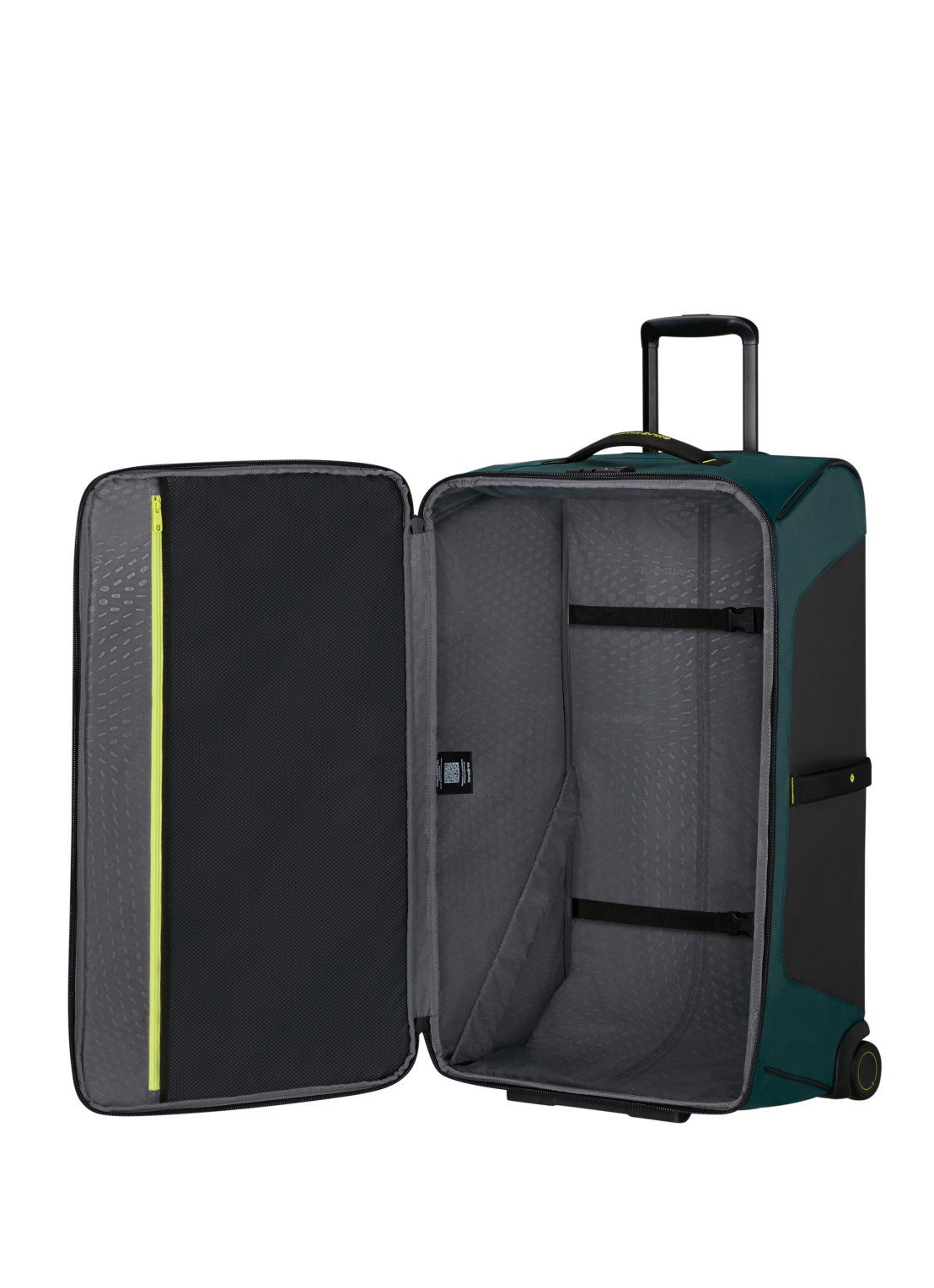 Samsonite diver trolley 79 cm - voorkant 3 dark teal / lime