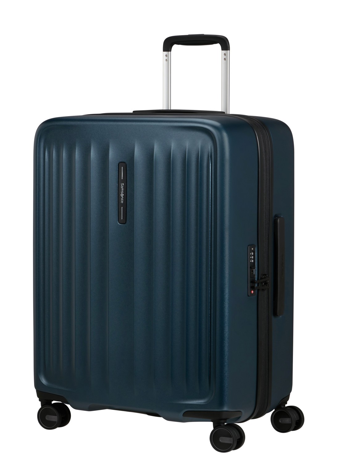 Samsonite Fyrm spinner 67 cm  - voorkant 4 staalblauw