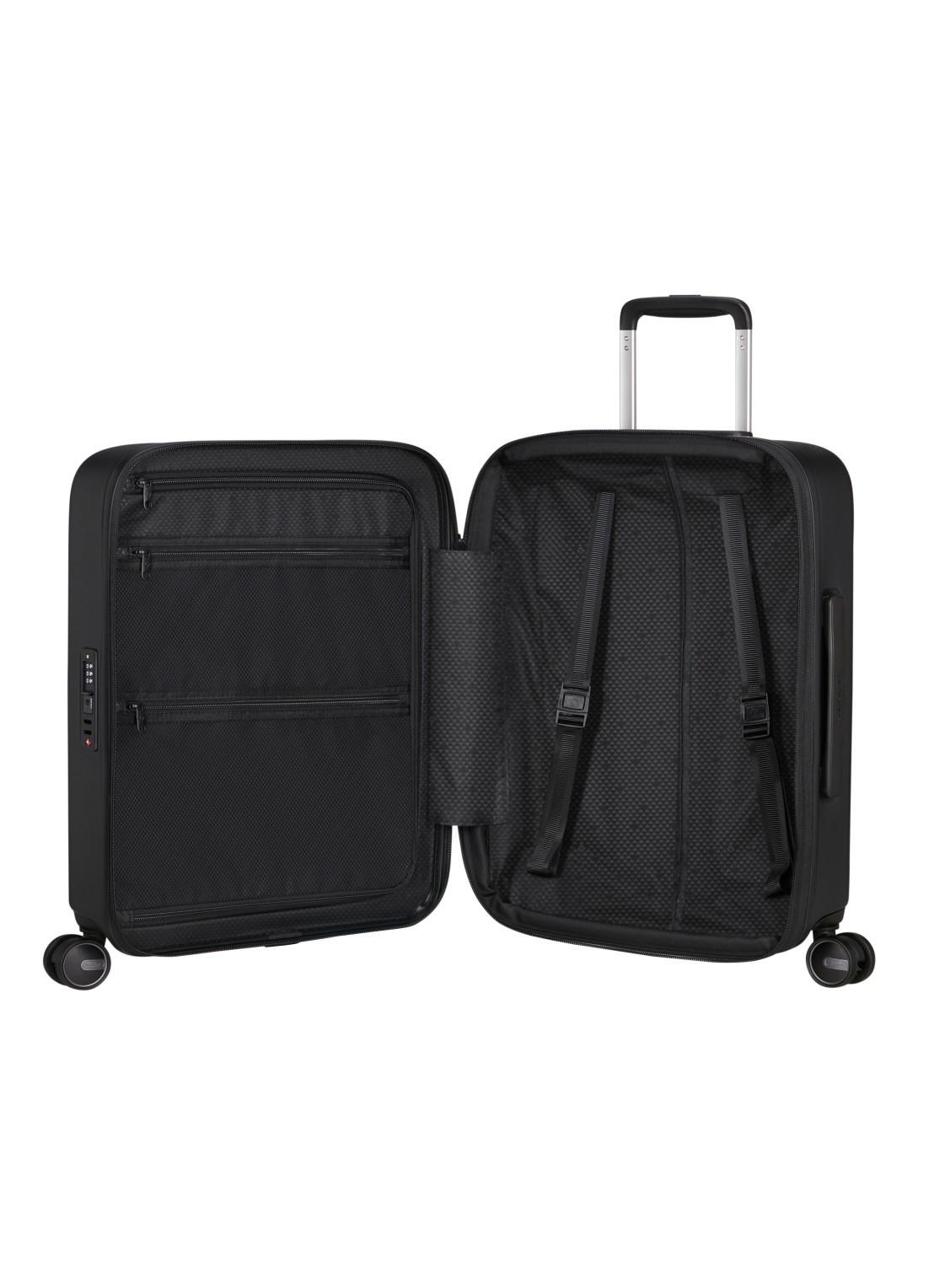 Samsonite Fyrm vergrootbare spinner 55 cm - voorkant 2 black / zwart