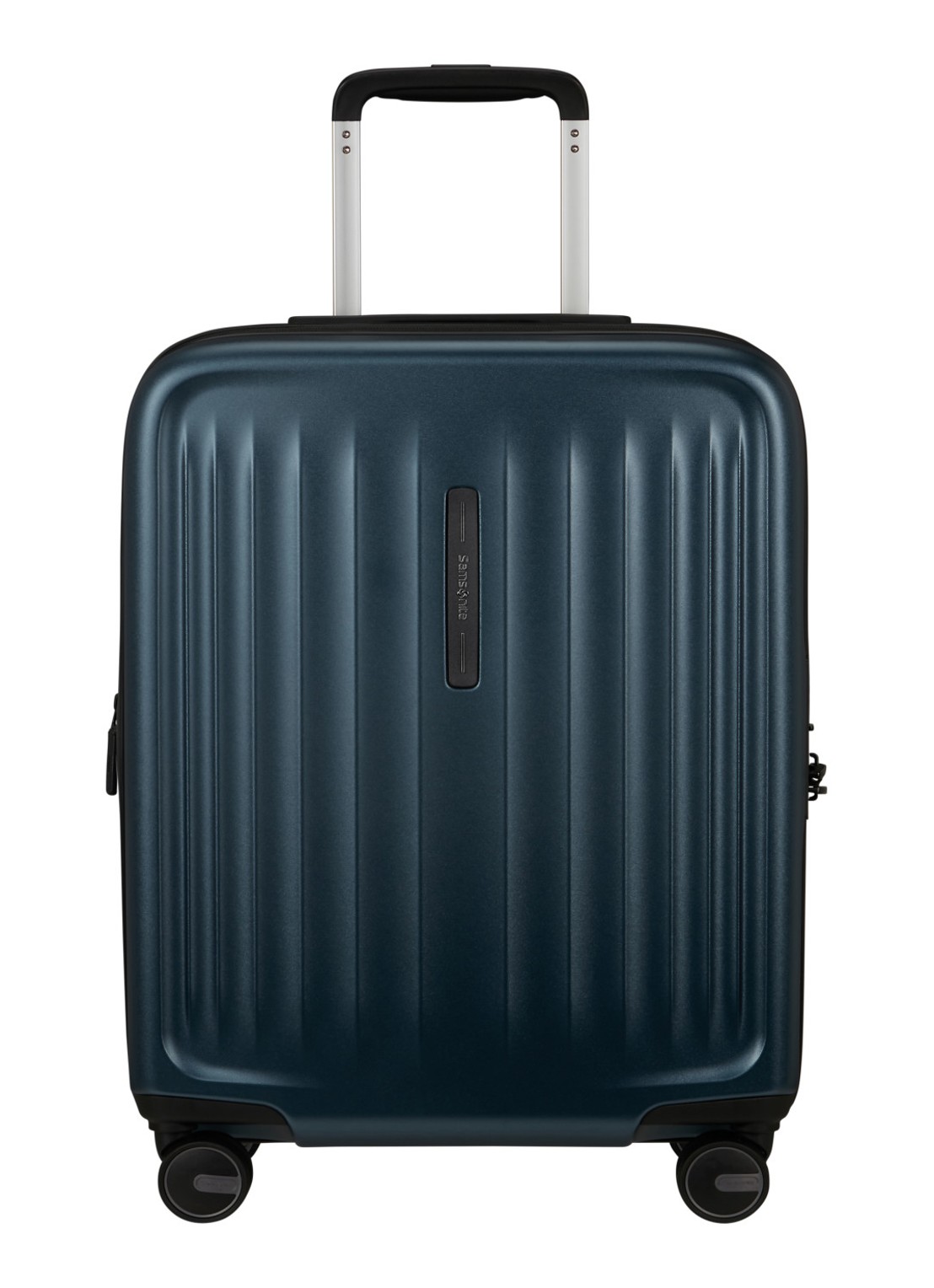 Samsonite Fyrm vergrootbare spinner 55 cm - voorkant 3 staalblauw