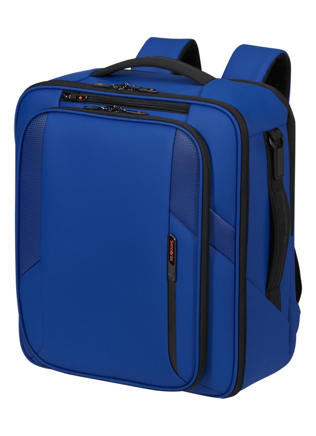 Samsonite Glazed M rugzak met 17 inch laptopvak - voorkant 2 kobaltblauw
