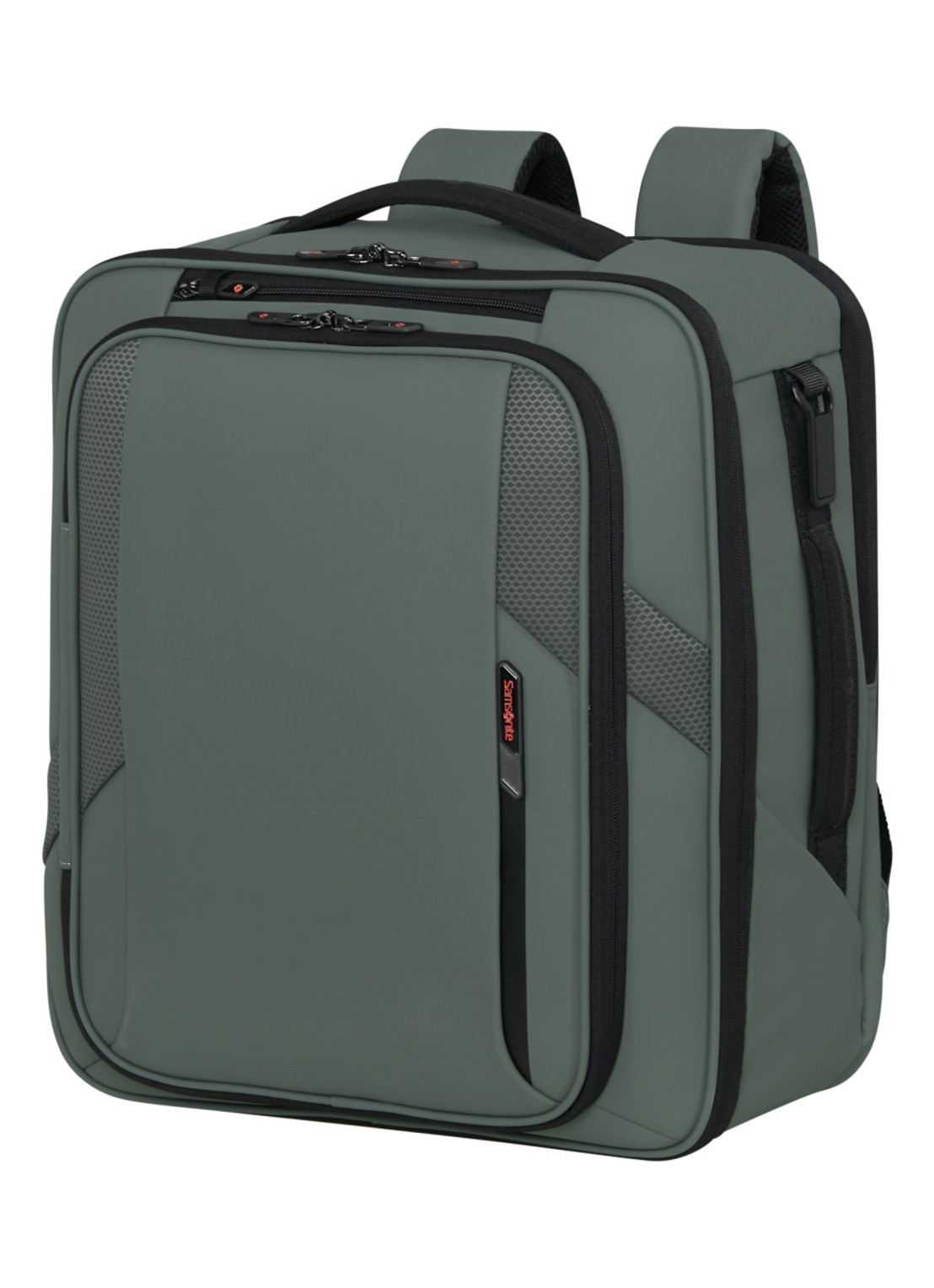 Samsonite Glazed M rugzak met 17 inch laptopvak - voorkant 2 mosgroen