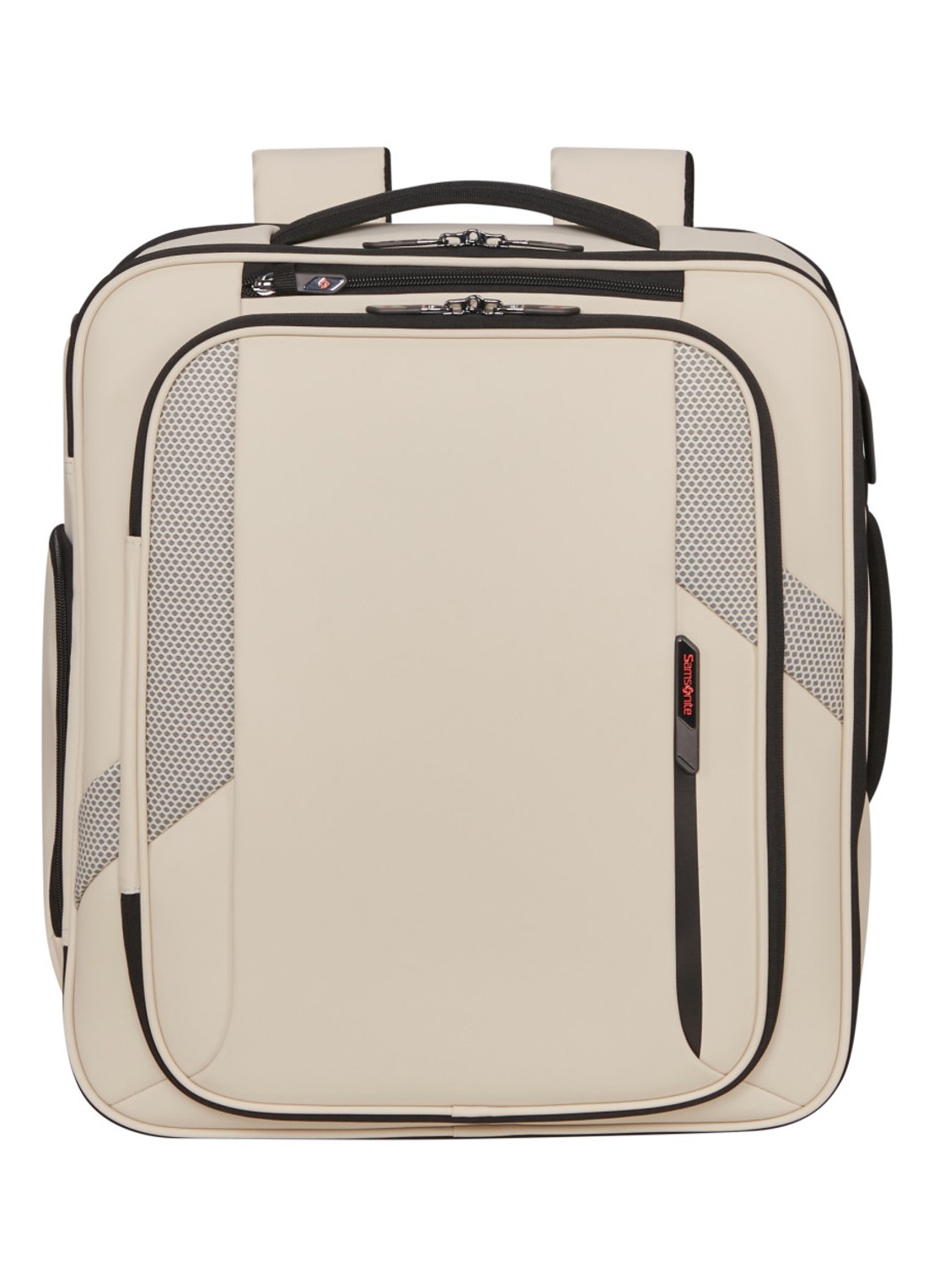 Samsonite Glazed M rugzak met 17 inch laptopvak - voorkant 2 zand