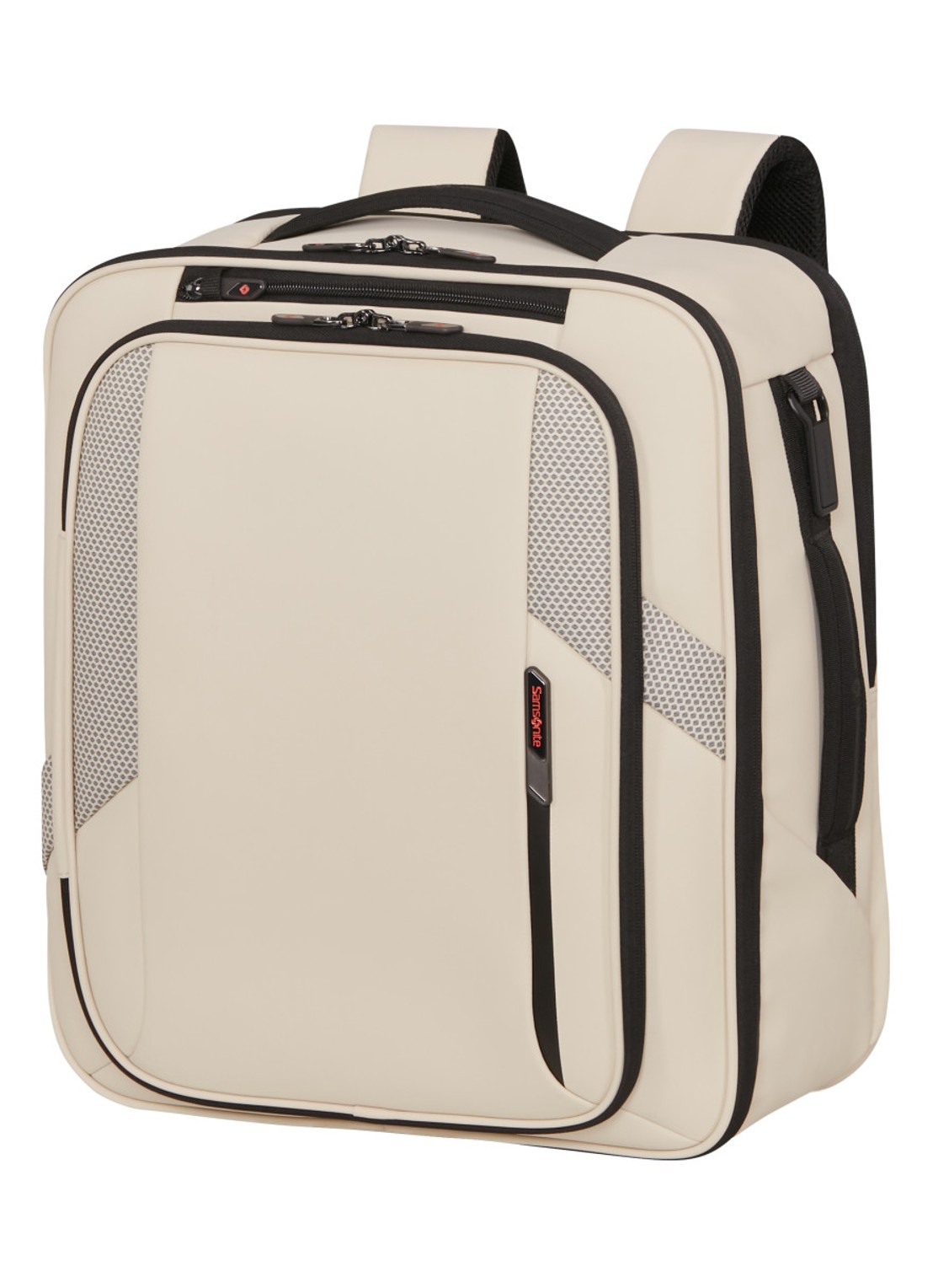Samsonite Glazed M rugzak met 17 inch laptopvak - voorkant 3 zand