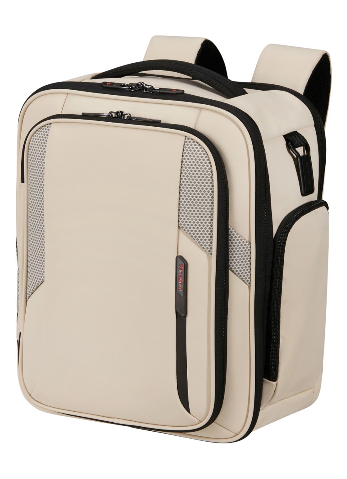 Samsonite Glazed S rugzak met 15 inch laptopvak - voorkant 3 zand