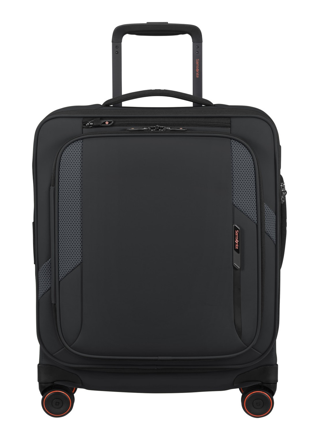 Samsonite Glazed vergrootbare spinner 55 cm - voorkant 3 zwart
