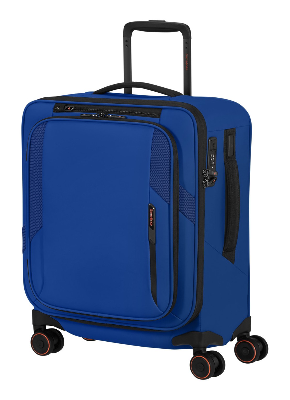 Samsonite Glazed vergrootbare spinner 55 cm - voorkant 2 kobaltblauw
