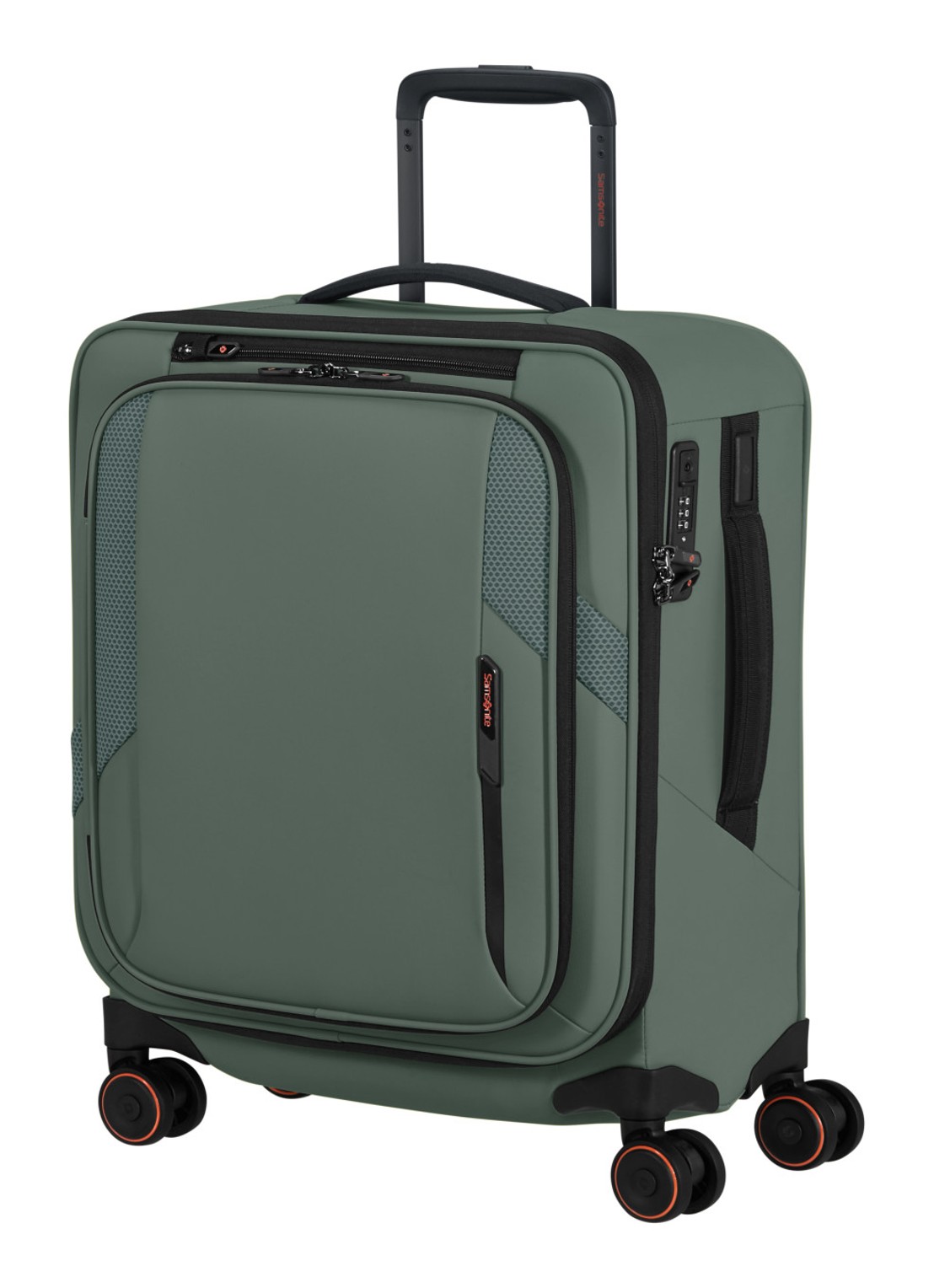 Samsonite Glazed vergrootbare spinner 55 cm - voorkant 2 mosgroen