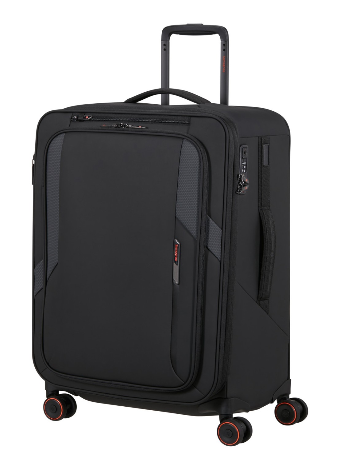 Samsonite Glazed vergrootbare spinner 67 cm - voorkant 5 zwart