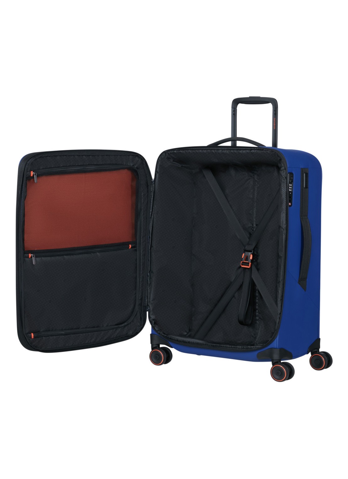 Samsonite Glazed vergrootbare spinner 67 cm - achterkant kobaltblauw
