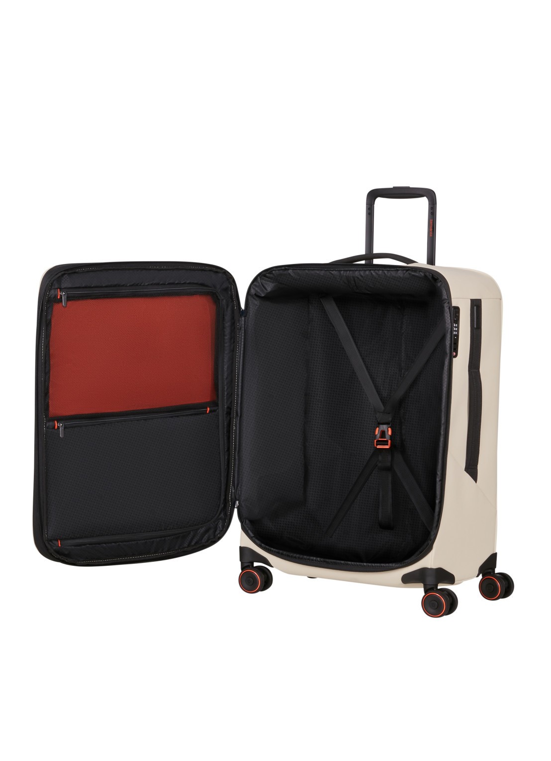 Samsonite Glazed vergrootbare spinner 67 cm - achterkant 3 zand