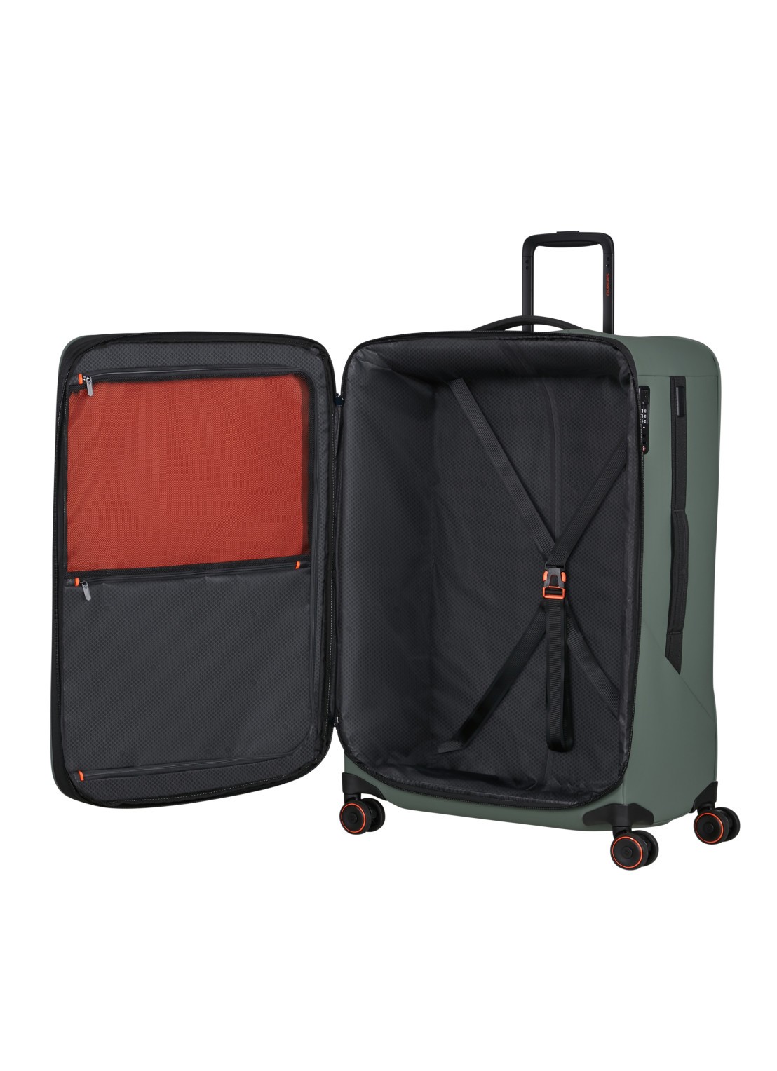Samsonite Glazed vergrootbare spinner 78 cm - achterkant mosgroen