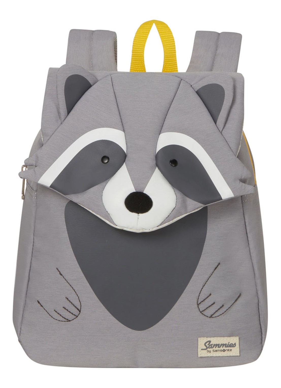 Samsonite Happy Sammies Raccoon Remy rugzak S met applicatie - voorkant 6 lichtgrijs