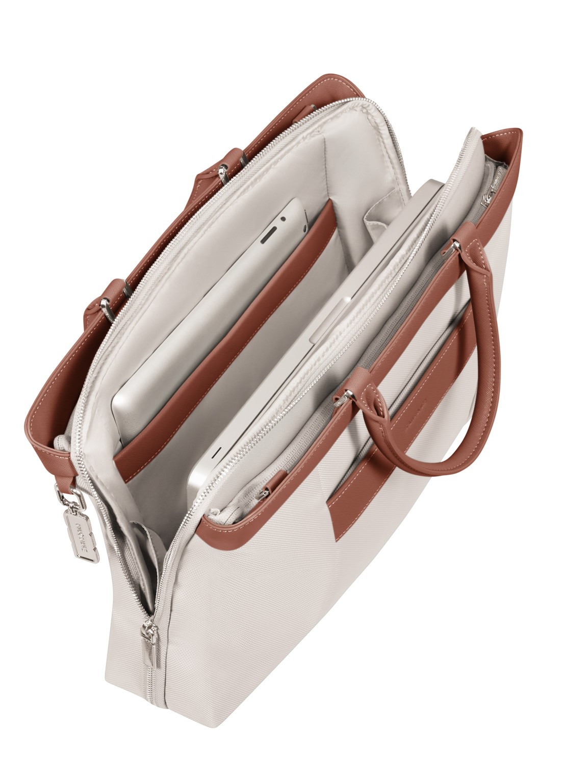 Samsonite Image Biz laptoptas met 15,6 inch laptopvak - achterkant 4 ivoor