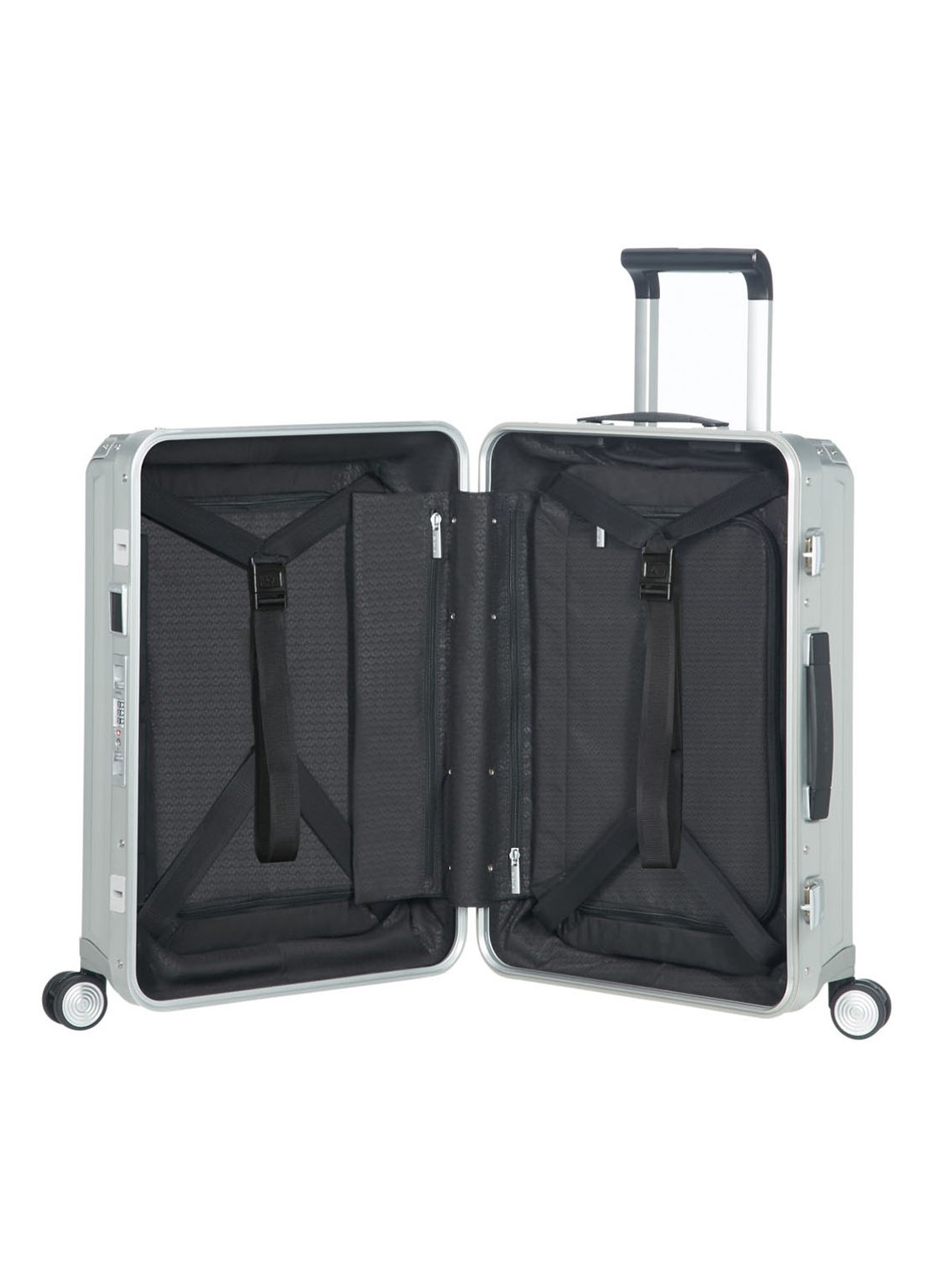 Samsonite Lite-Box Alu spinner 55 cm  - voorkant 2 zilver