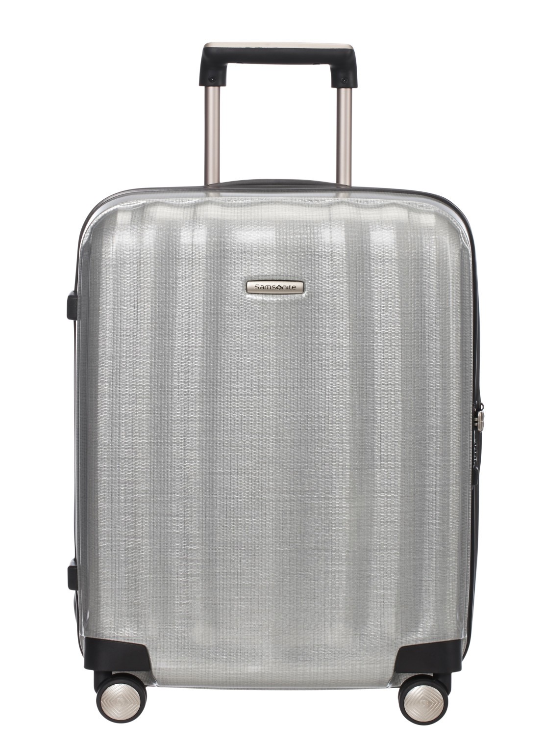 Samsonite Lite-Cube spinner 55 cm - voorkant zilver