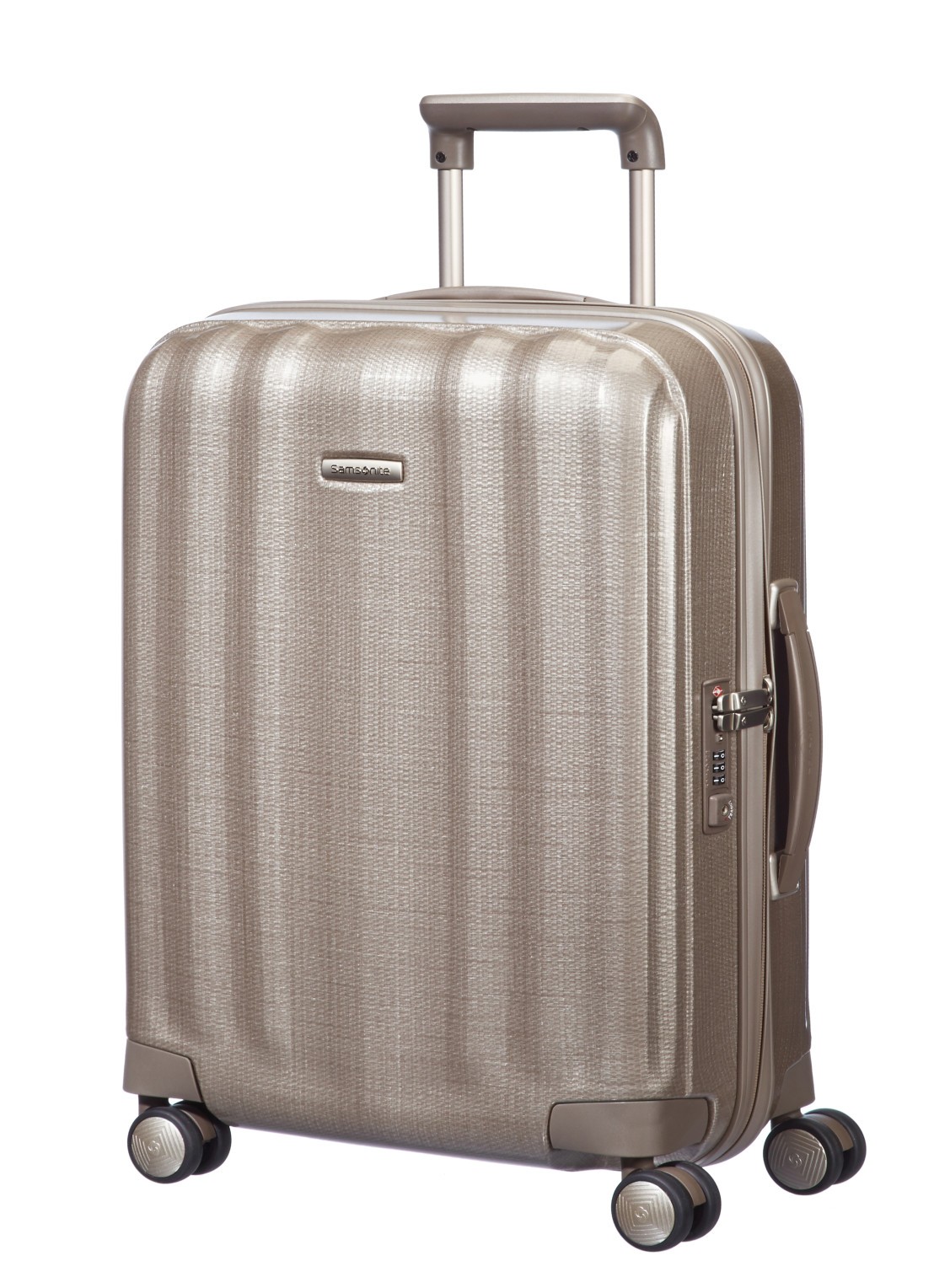 Samsonite Lite-Cube spinner 55 cm - voorkant ivory gold