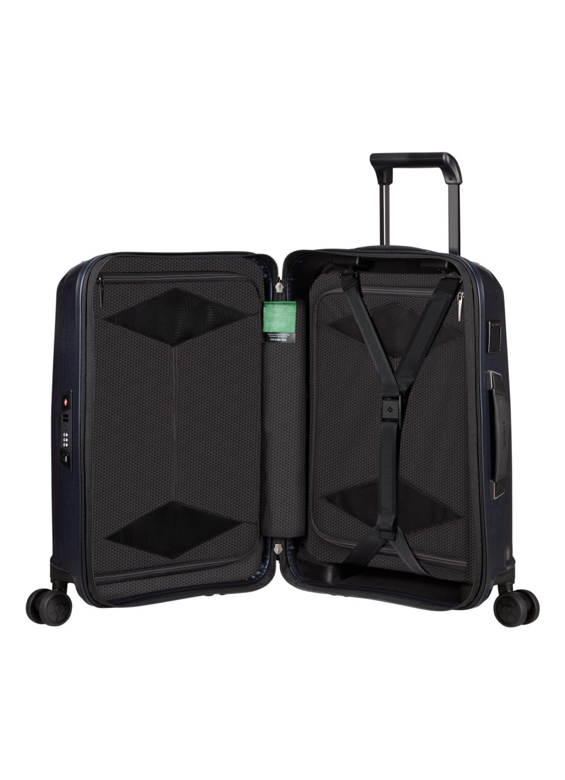 Samsonite Major-Lite vergrootbare spinner 55 cm - voorkant 2 donkerblauw