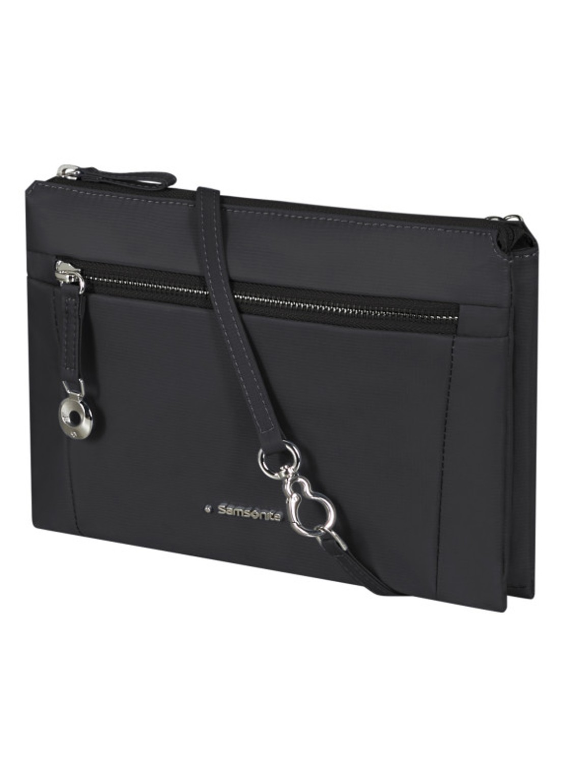 Samsonite Move Journey Mini schoudertas met logo - voorkant 3 zwart