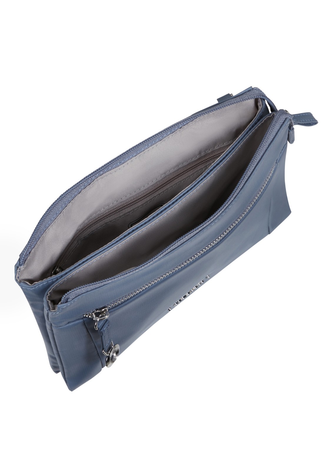 Samsonite Move Journey Mini schoudertas met logo - achterkant staalblauw