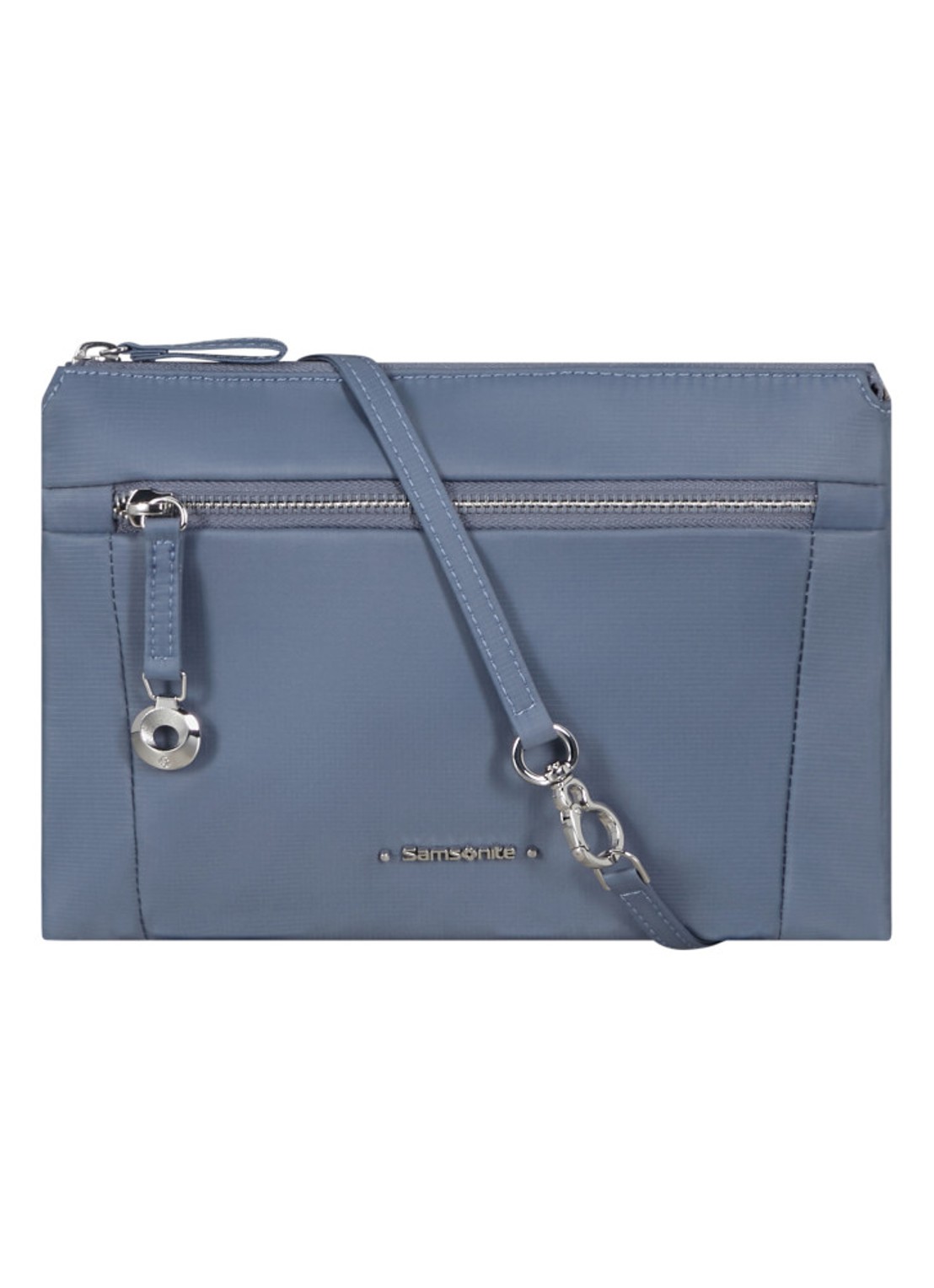 Samsonite Move Journey Mini schoudertas met logo - voorkant 3 staalblauw