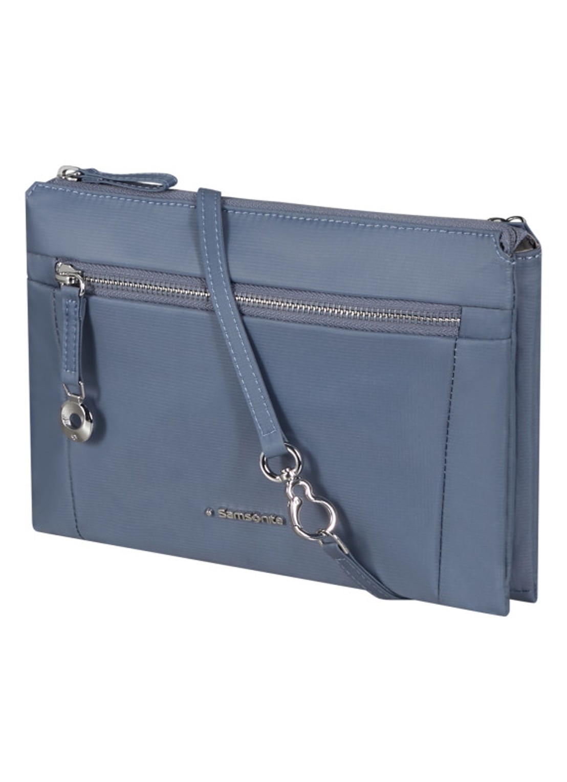 Samsonite Move Journey Mini schoudertas met logo - voorkant 4 staalblauw