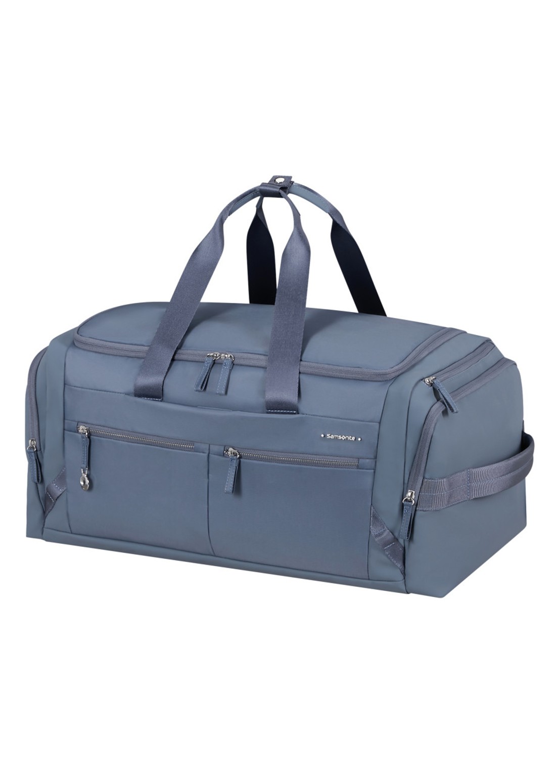 Samsonite Move Journey weekendtas met logo - voorkant 3 staalblauw