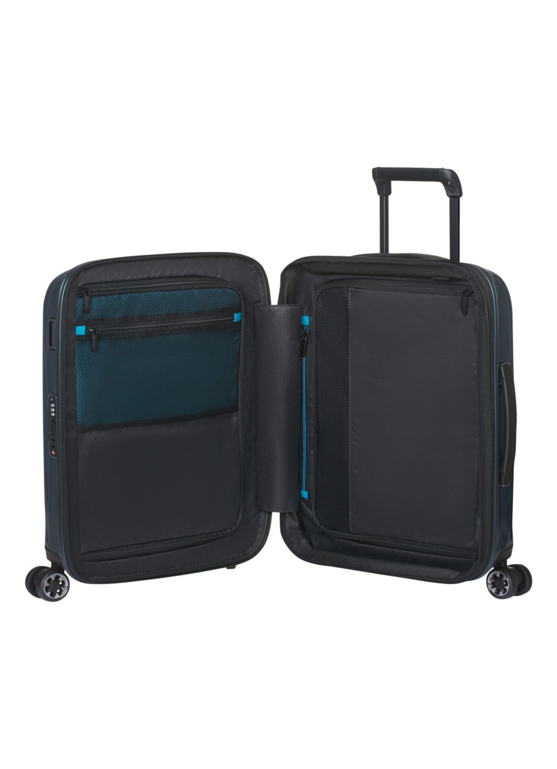 Samsonite Nexis vergrootbare spinner 55 cm - achterkant petrol