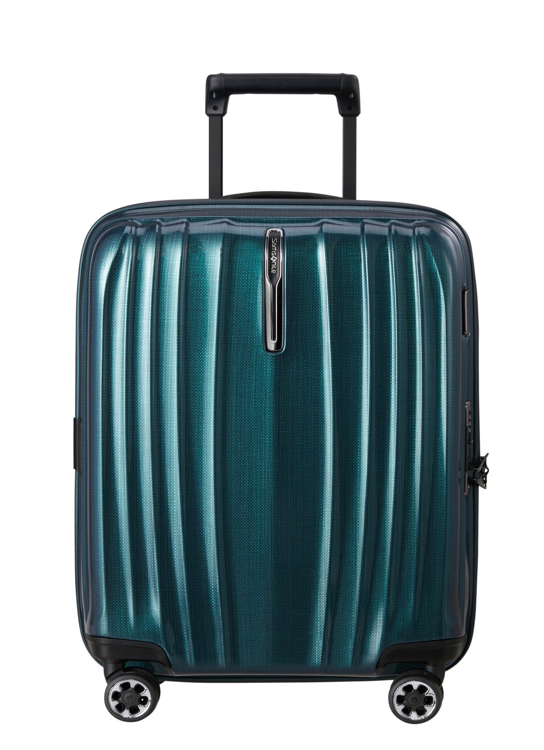 Samsonite Nexis vergrootbare spinner 55 cm - voorkant 2 petrol