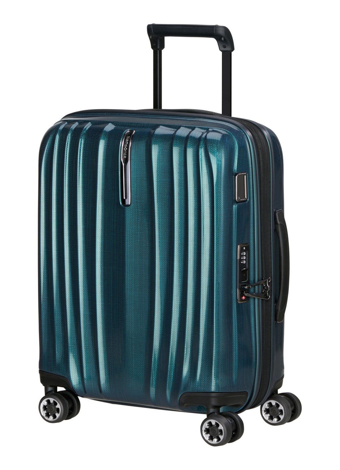 Samsonite Nexis vergrootbare spinner 55 cm - voorkant 3 petrol