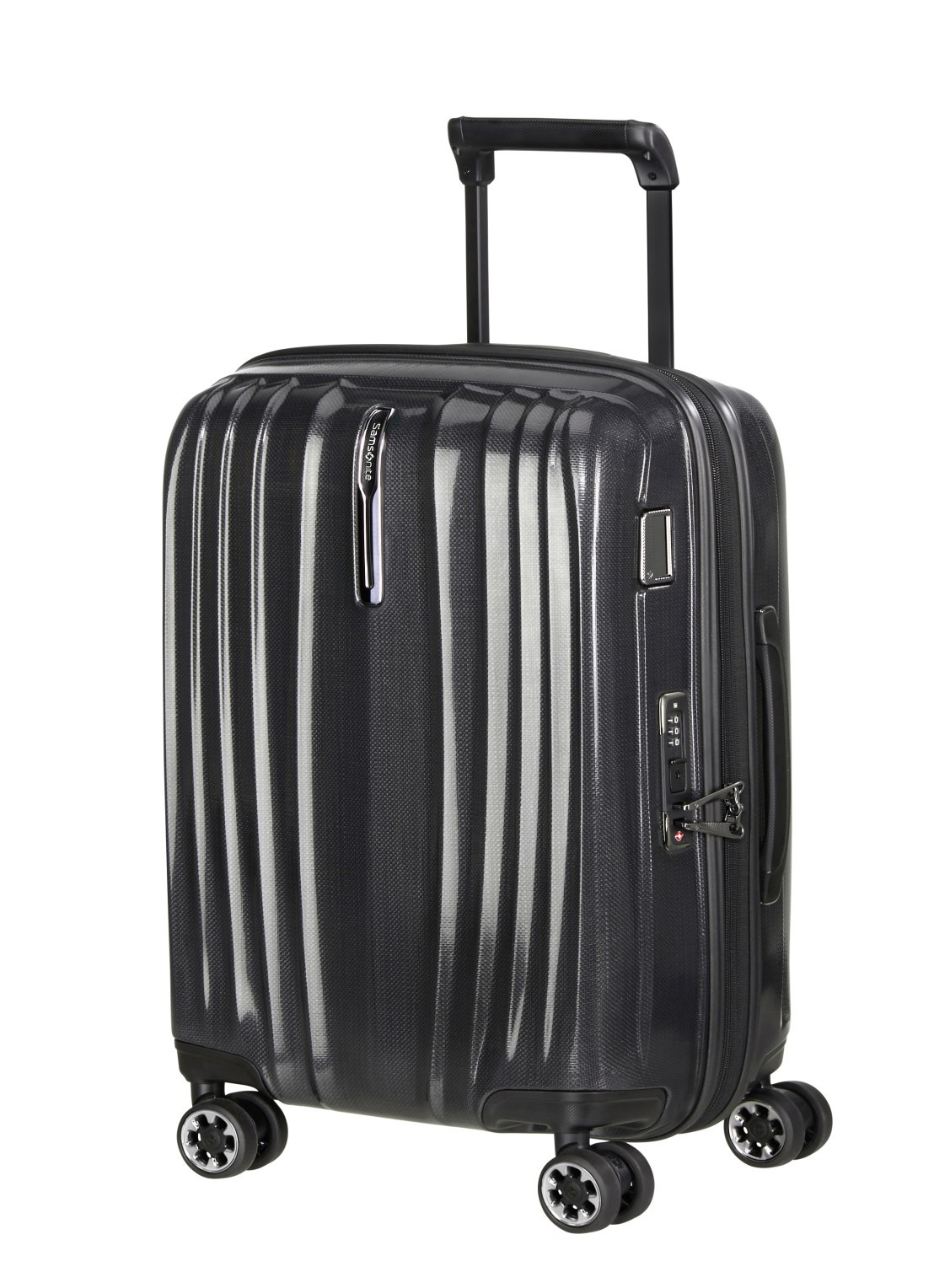 Samsonite Nexis vergrootbare spinner 55 cm - voorkant 2 zwart