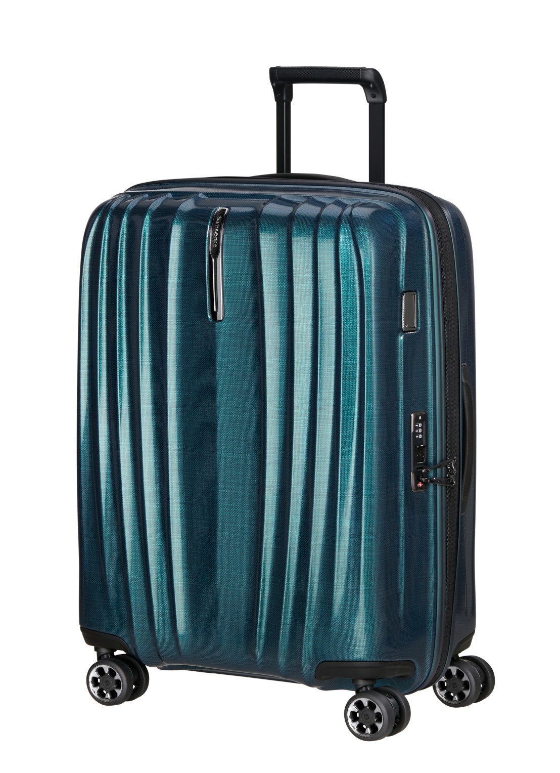 Samsonite Nexis vergrootbare spinner 70 cm - voorkant 3 petrol