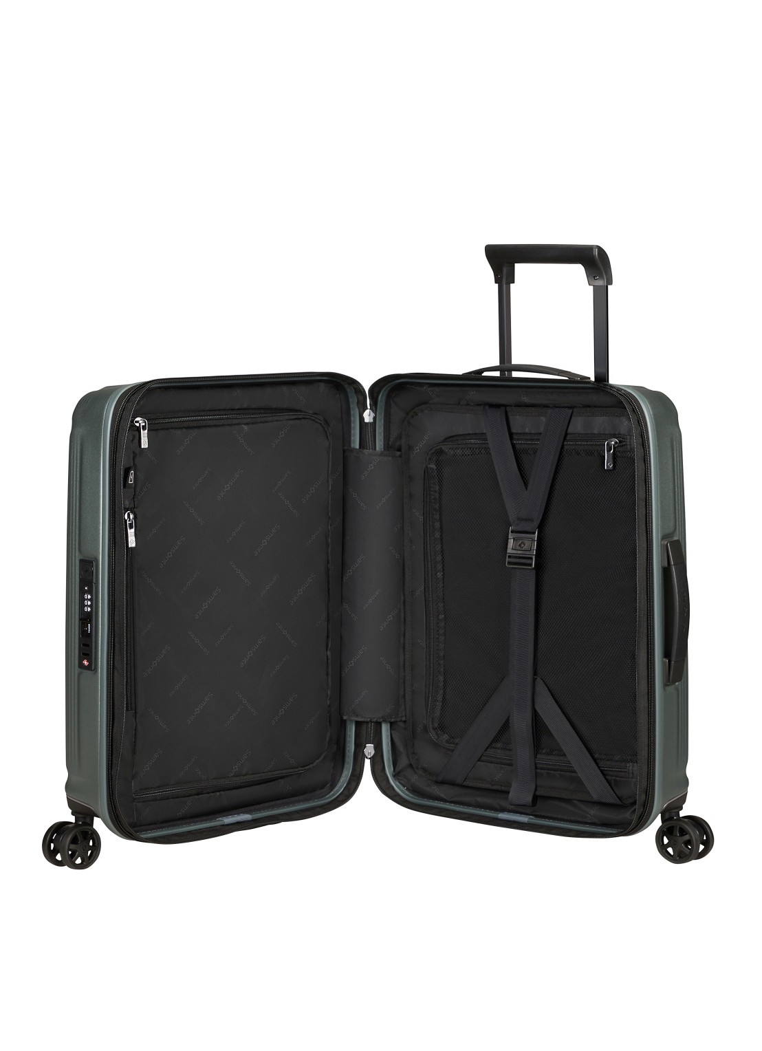 Samsonite Nuon vergrootbare spinner 55 cm - voorkant 3 khaki