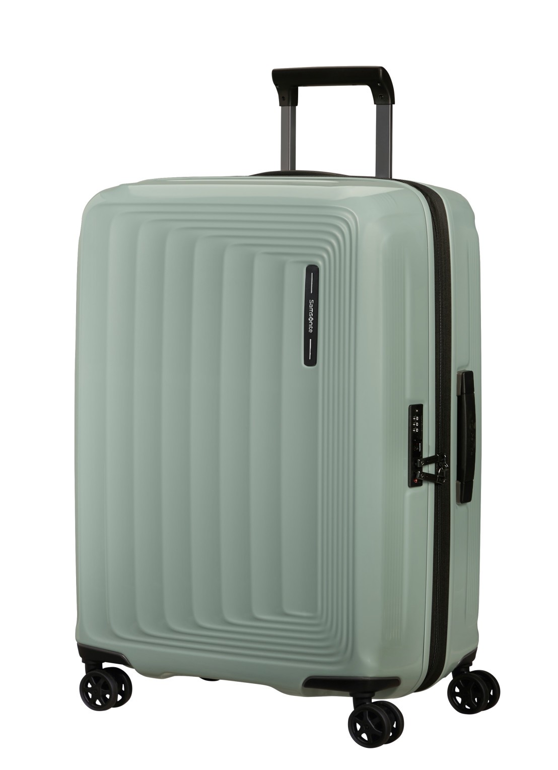 Samsonite Nuon vergrootbare spinner 69 cm - voorkant 4 metallic mineral green / lichtgroen