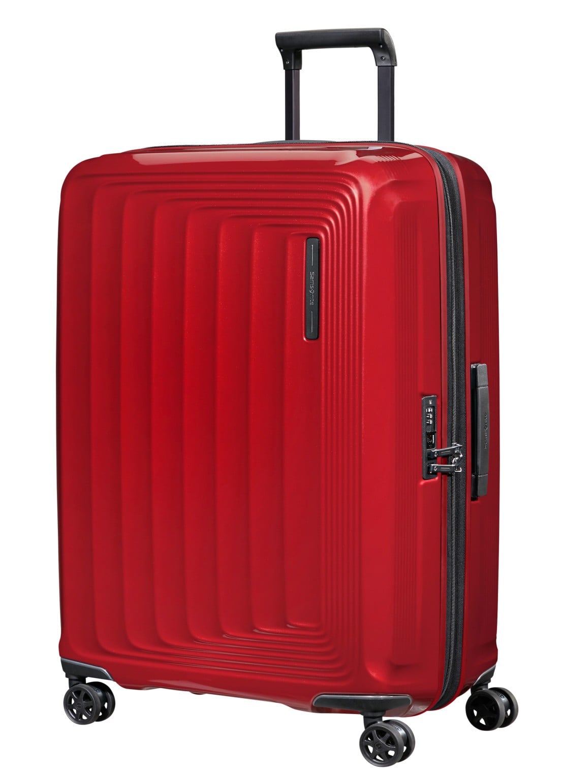 Samsonite Nuon vergrootbare spinner 75 cm - voorkant 2 metallic red