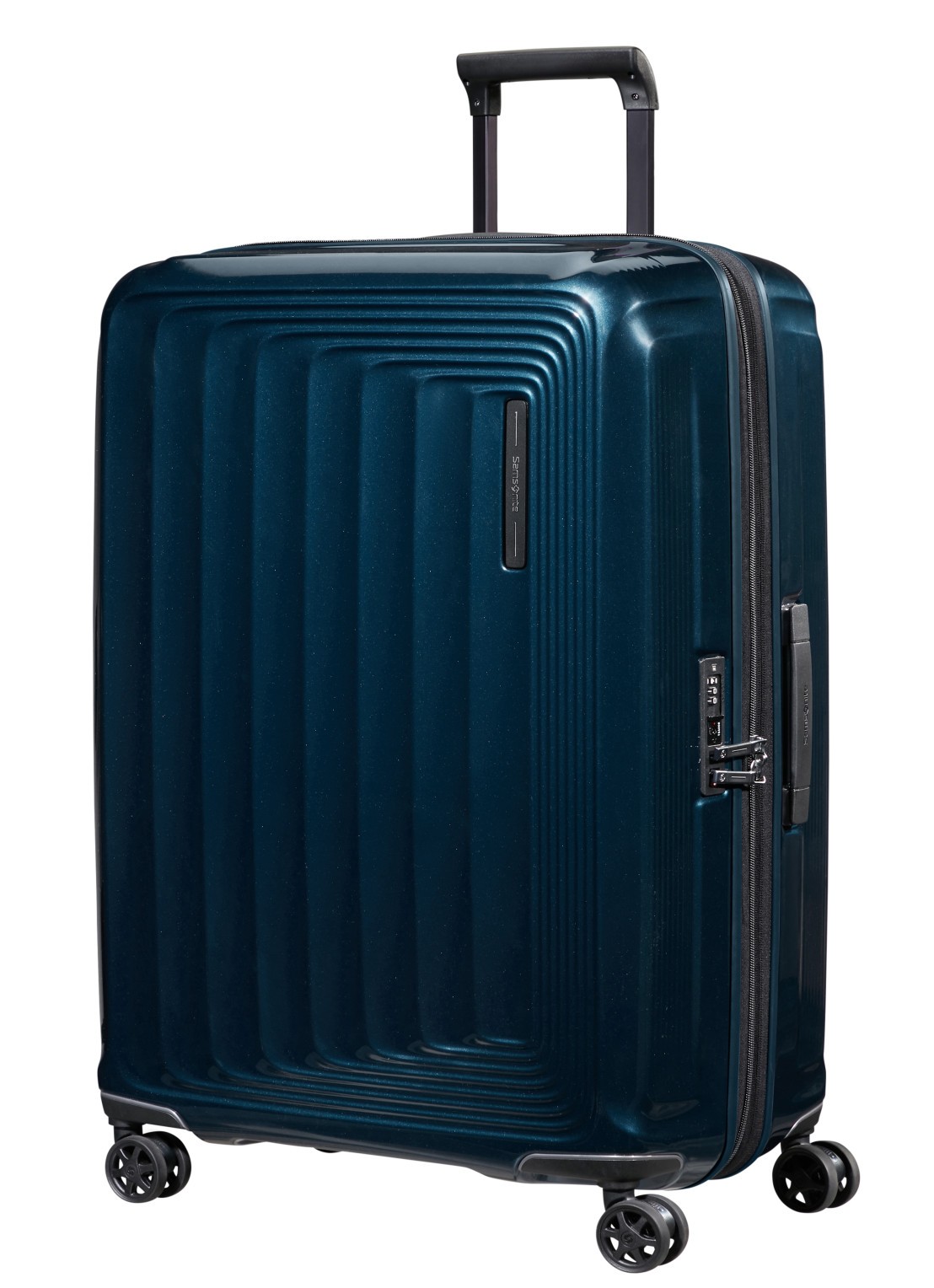 Samsonite Nuon vergrootbare spinner 75 cm - voorkant 2 donkerblauw