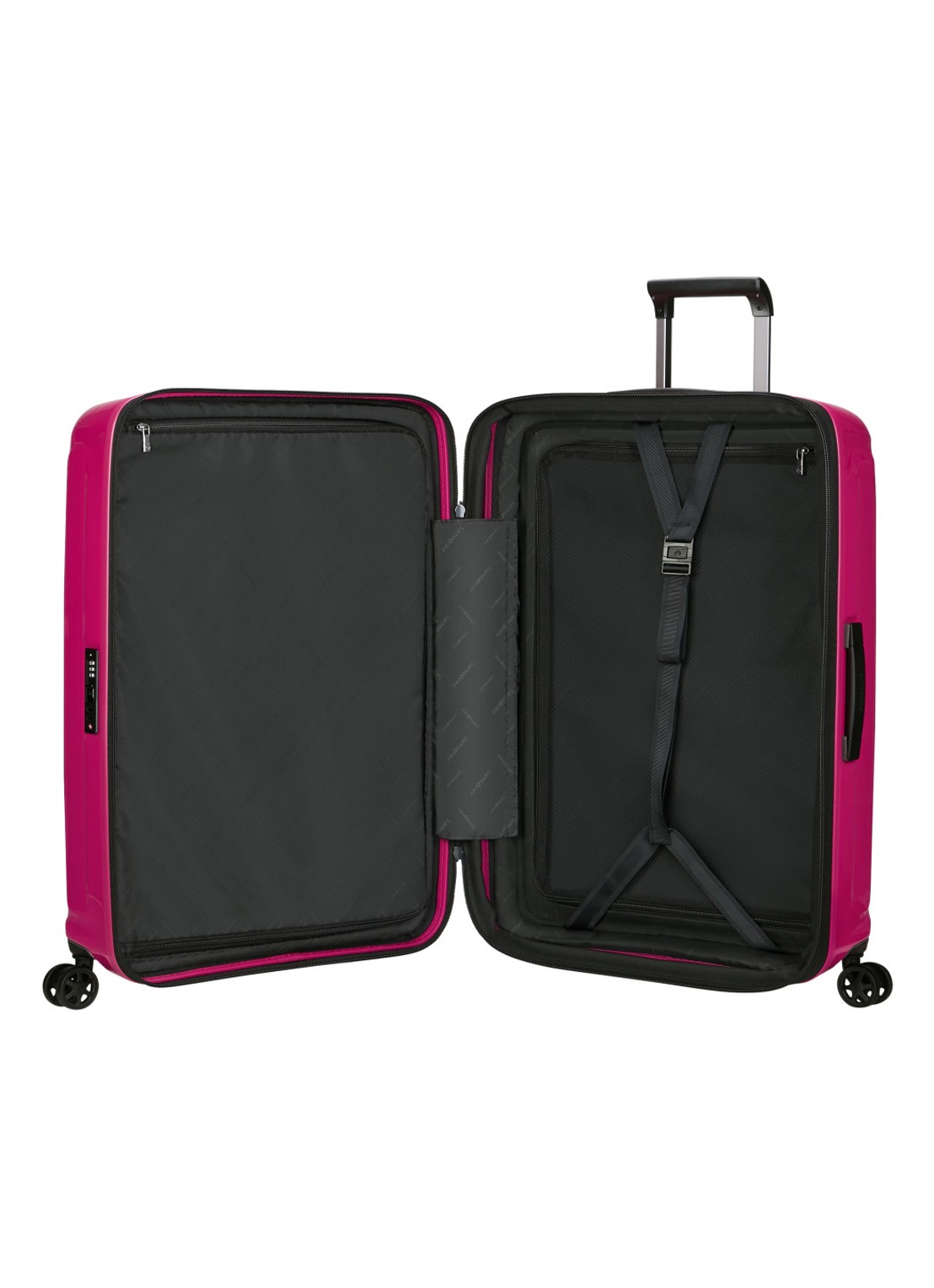 Samsonite Nuon vergrootbare spinner 75 cm - achterkant 3 metallic ruby / donkerroze
