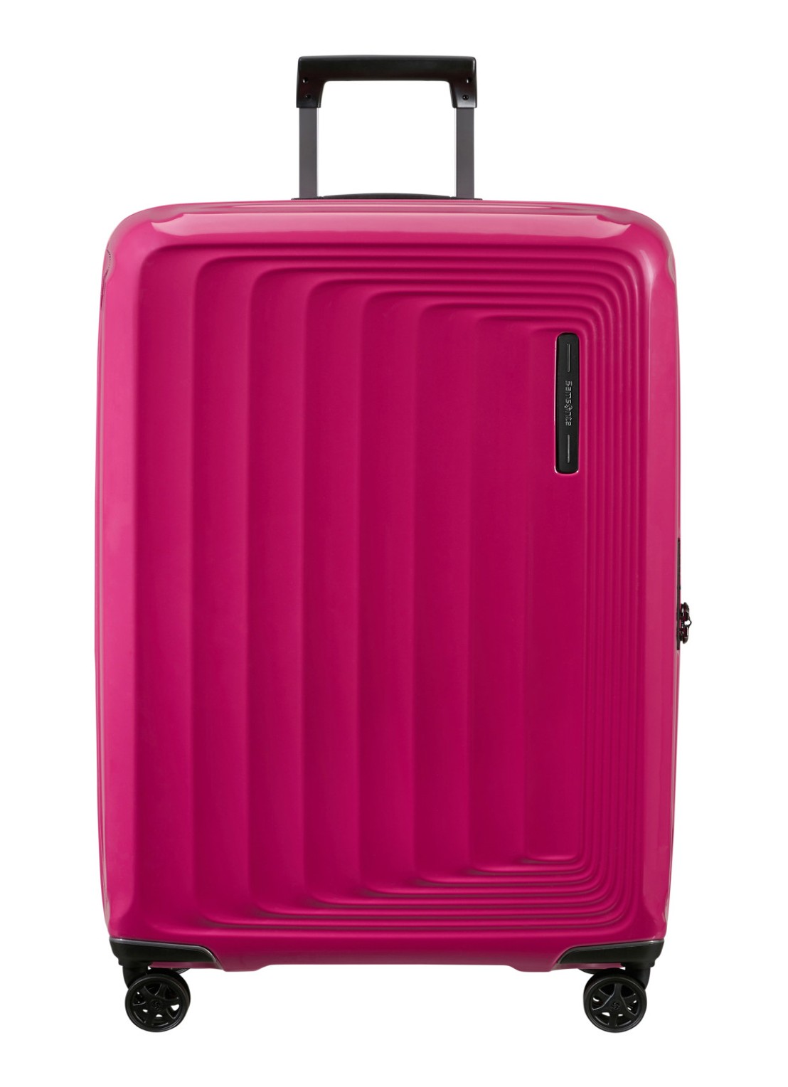 Samsonite Nuon vergrootbare spinner 75 cm - voorkant 4 metallic ruby / donkerroze