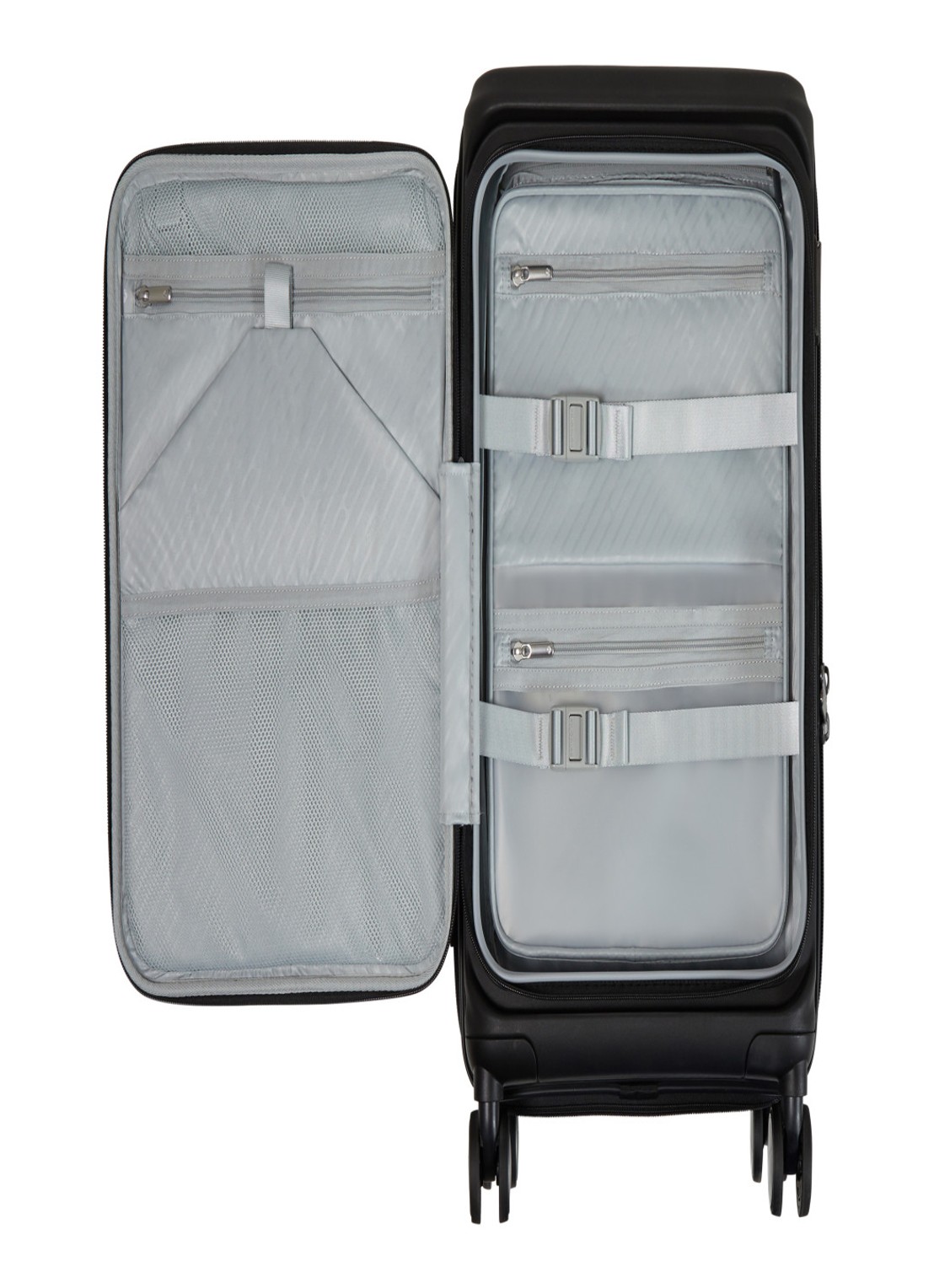 Samsonite Paralux vergrootbare spinner 55 cm - achterkant zwart