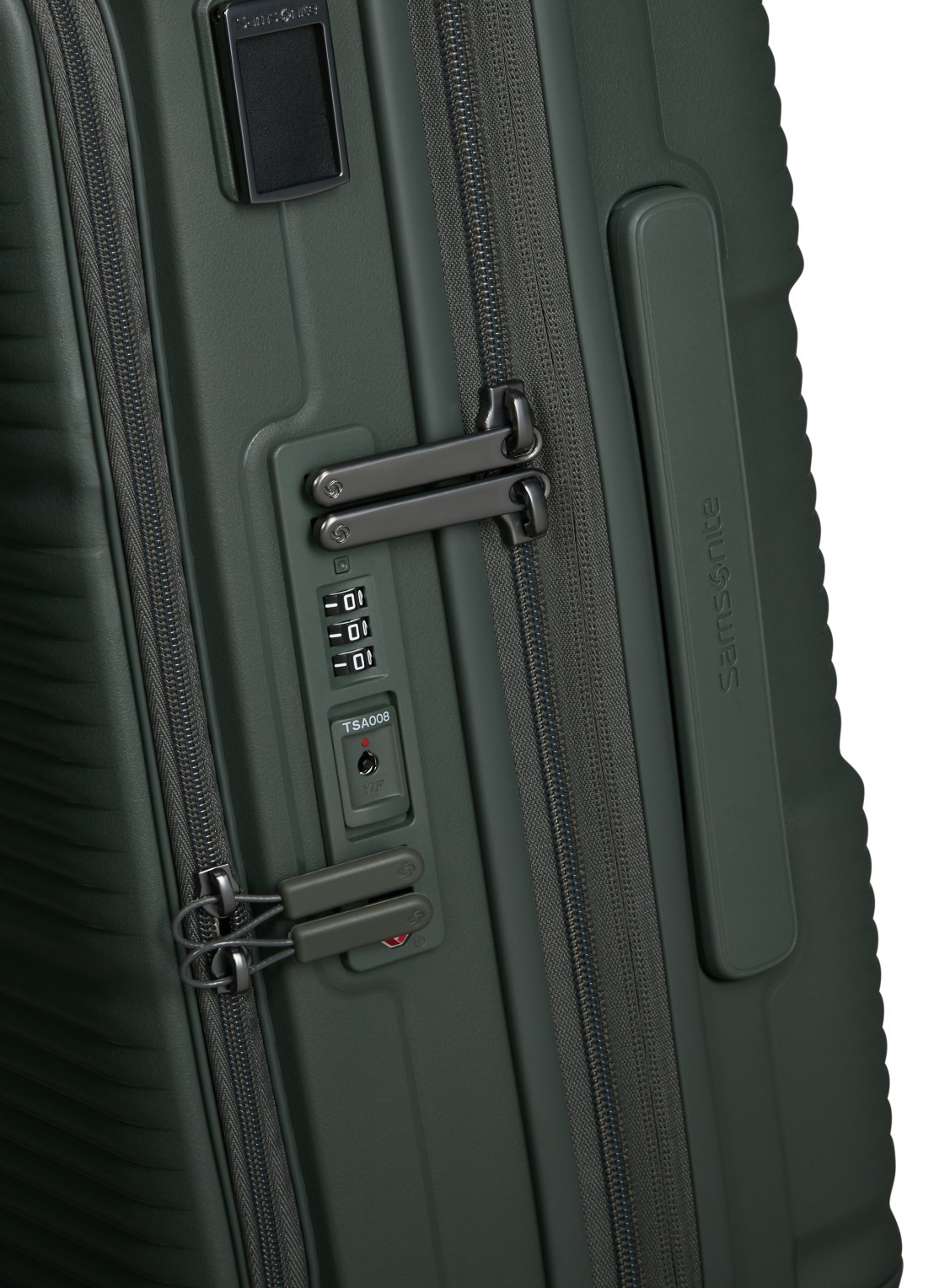 Samsonite Paralux vergrootbare spinner 55 cm - detail olijfgroen