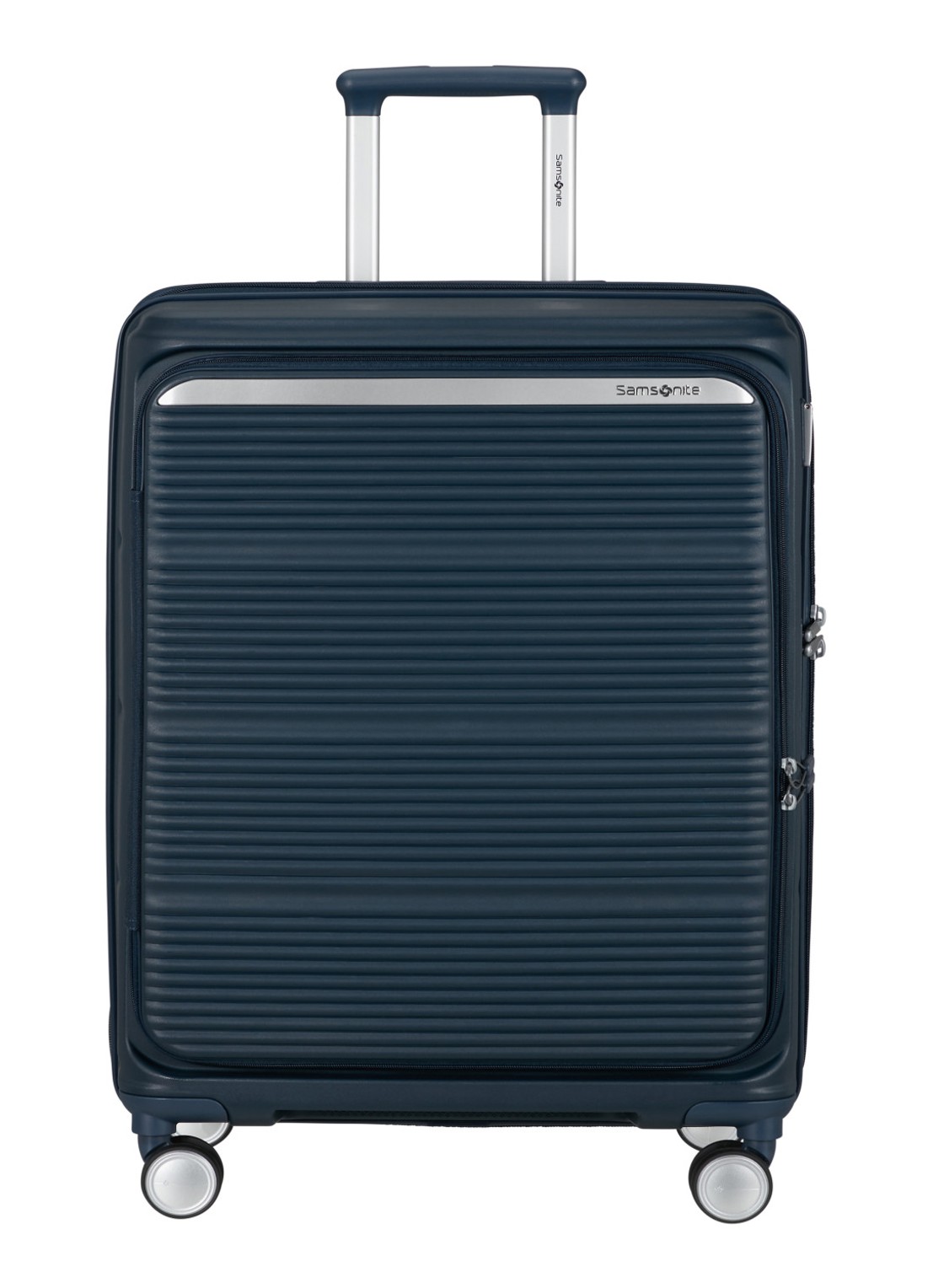 Samsonite Paralux vergrootbare spinner 67 cm - voorkant donkerblauw